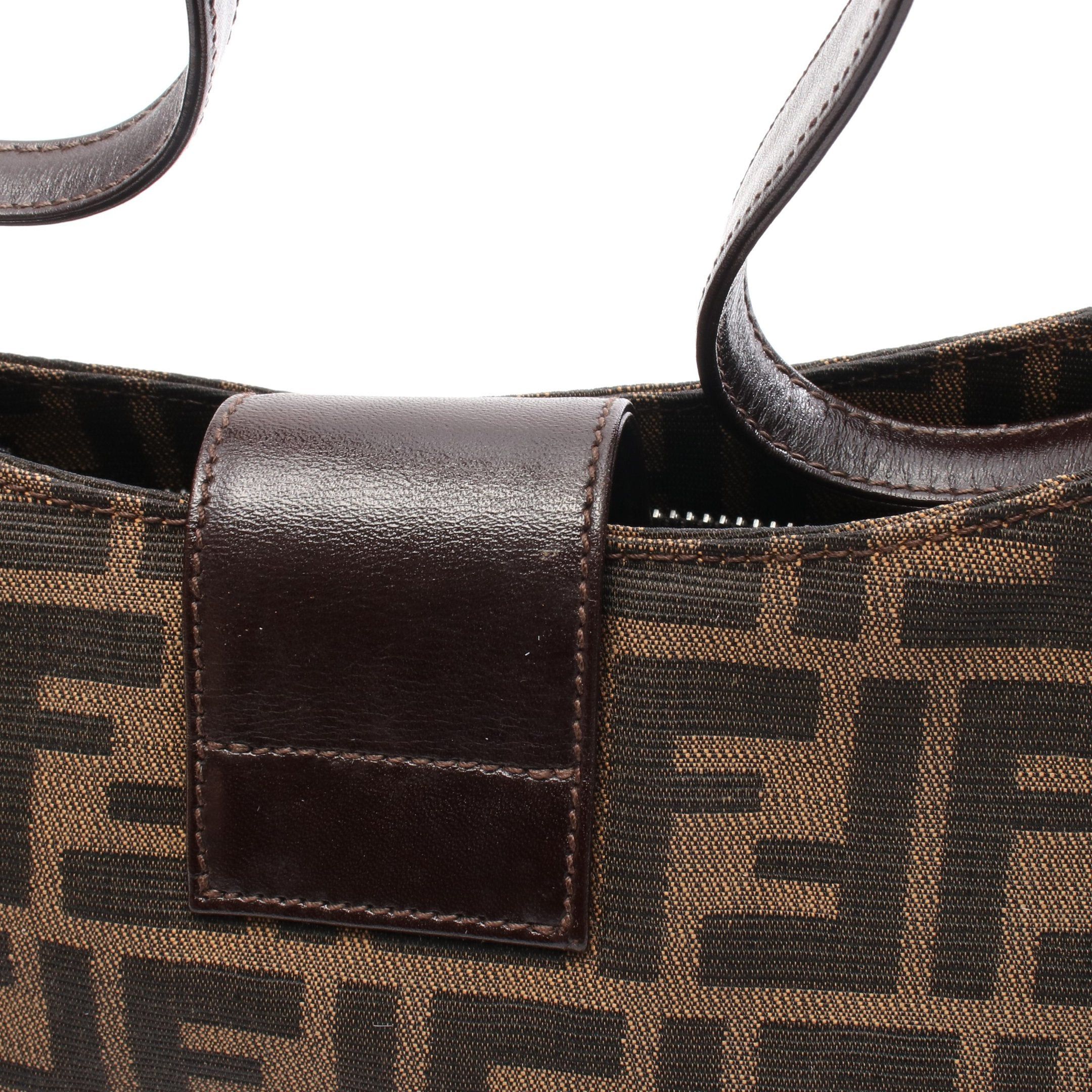 Fendi Fendi Zucca One Shoulder Bag Canvas Leather Brown Dark Size ONE SIZE - 8 Thumbnail