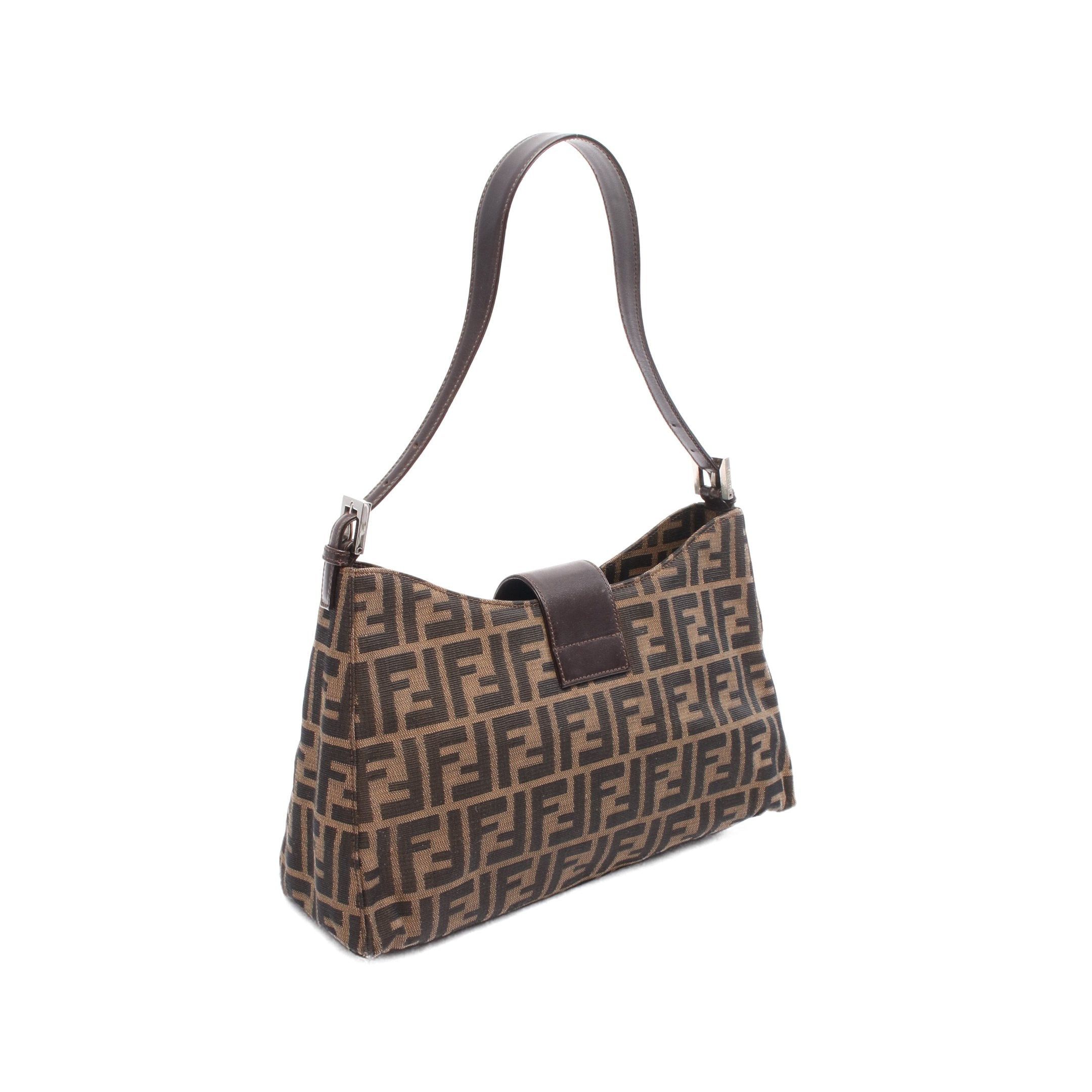 Fendi Fendi Zucca One Shoulder Bag Canvas Leather Brown Dark Size ONE SIZE - 2 Thumbnail