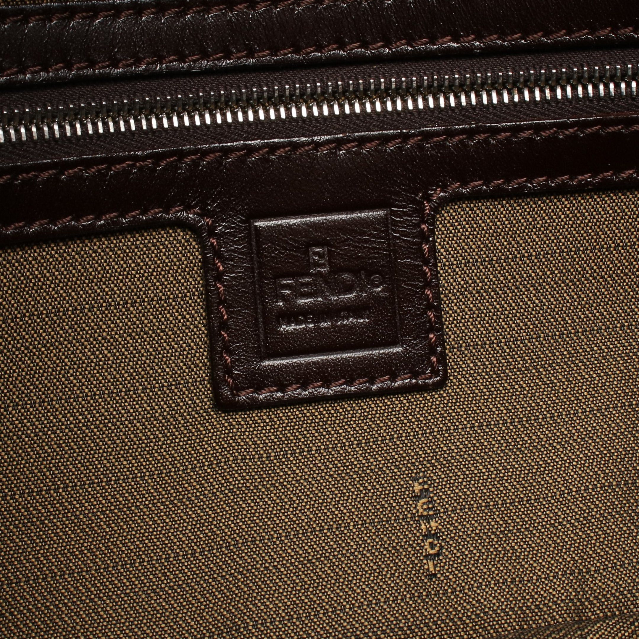 Fendi Fendi Mamma Bucket Zucca Handbag Canvas Leather Brown Dark Size ONE SIZE - 4 Thumbnail