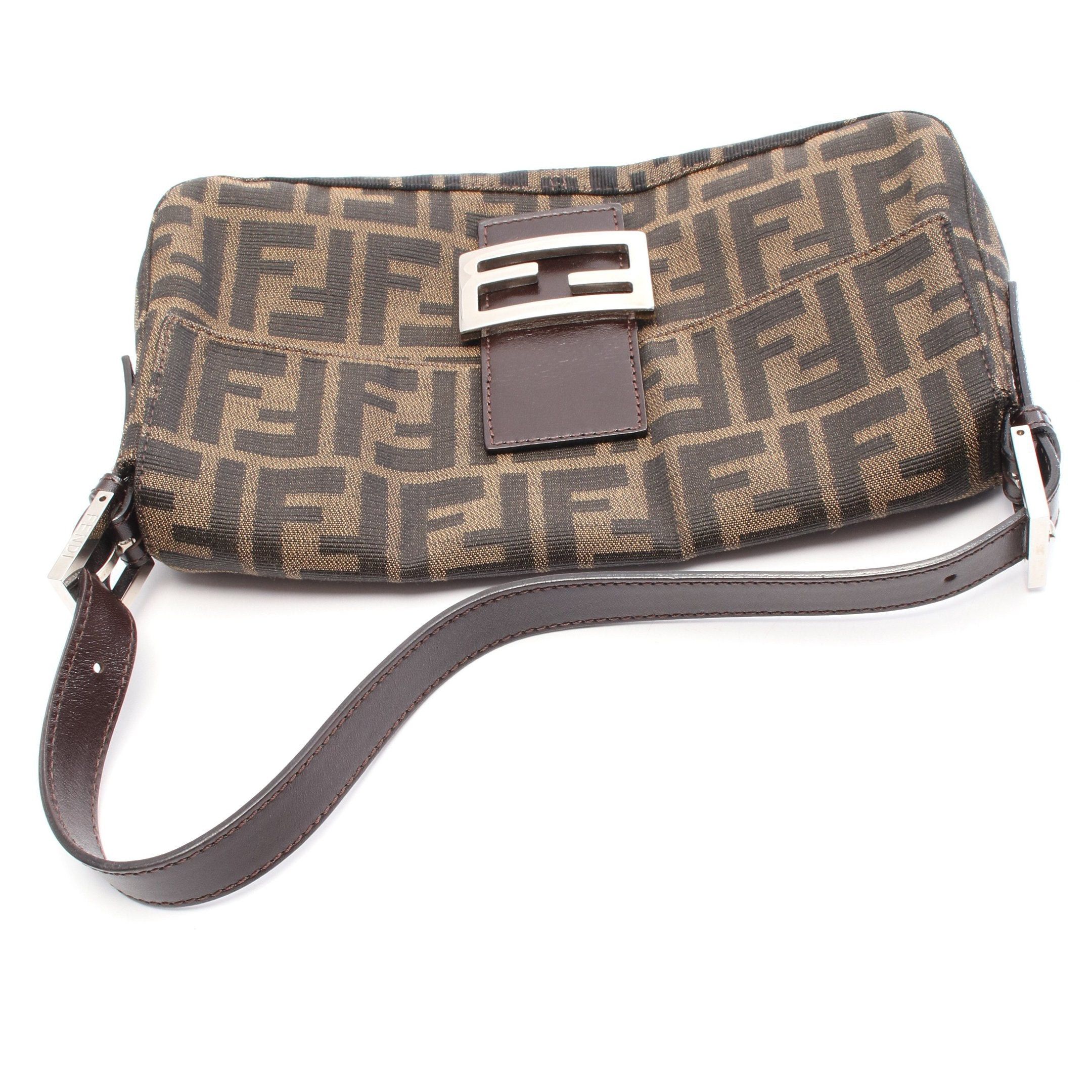 Fendi Fendi Mamma Bucket Zucca Handbag Canvas Leather Brown Dark Size ONE SIZE - 5 Thumbnail