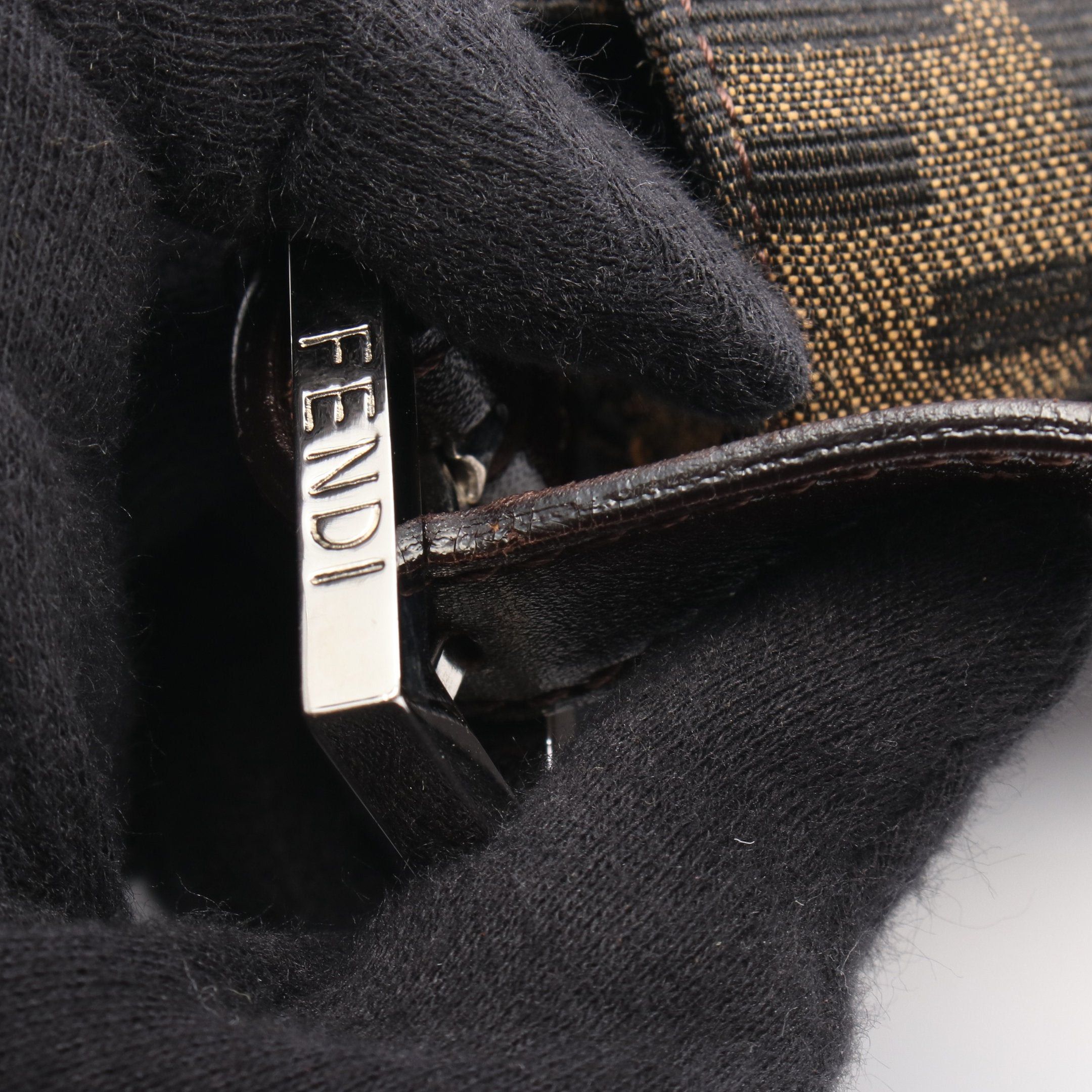Fendi Fendi Mamma Bucket Zucca Handbag Canvas Leather Brown Dark Size ONE SIZE - 6 Thumbnail