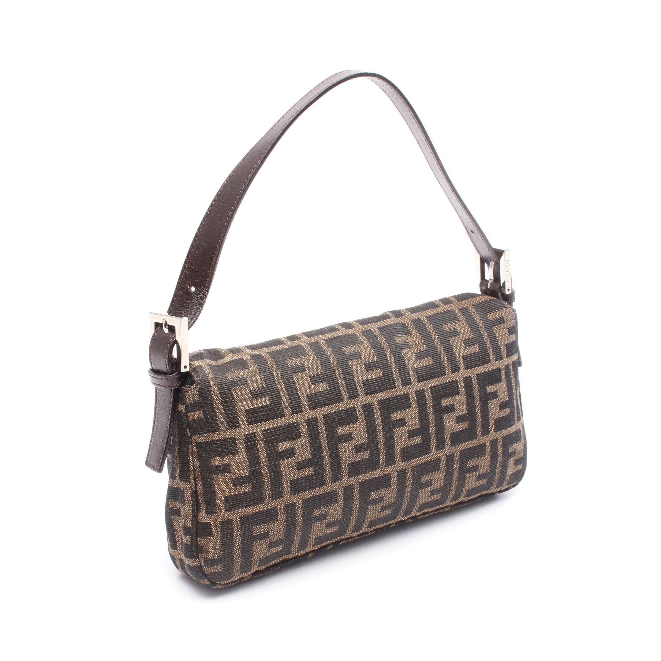 Fendi Fendi Mamma Bucket Zucca Handbag Canvas Leather Brown Dark Size ONE SIZE - 2 Thumbnail