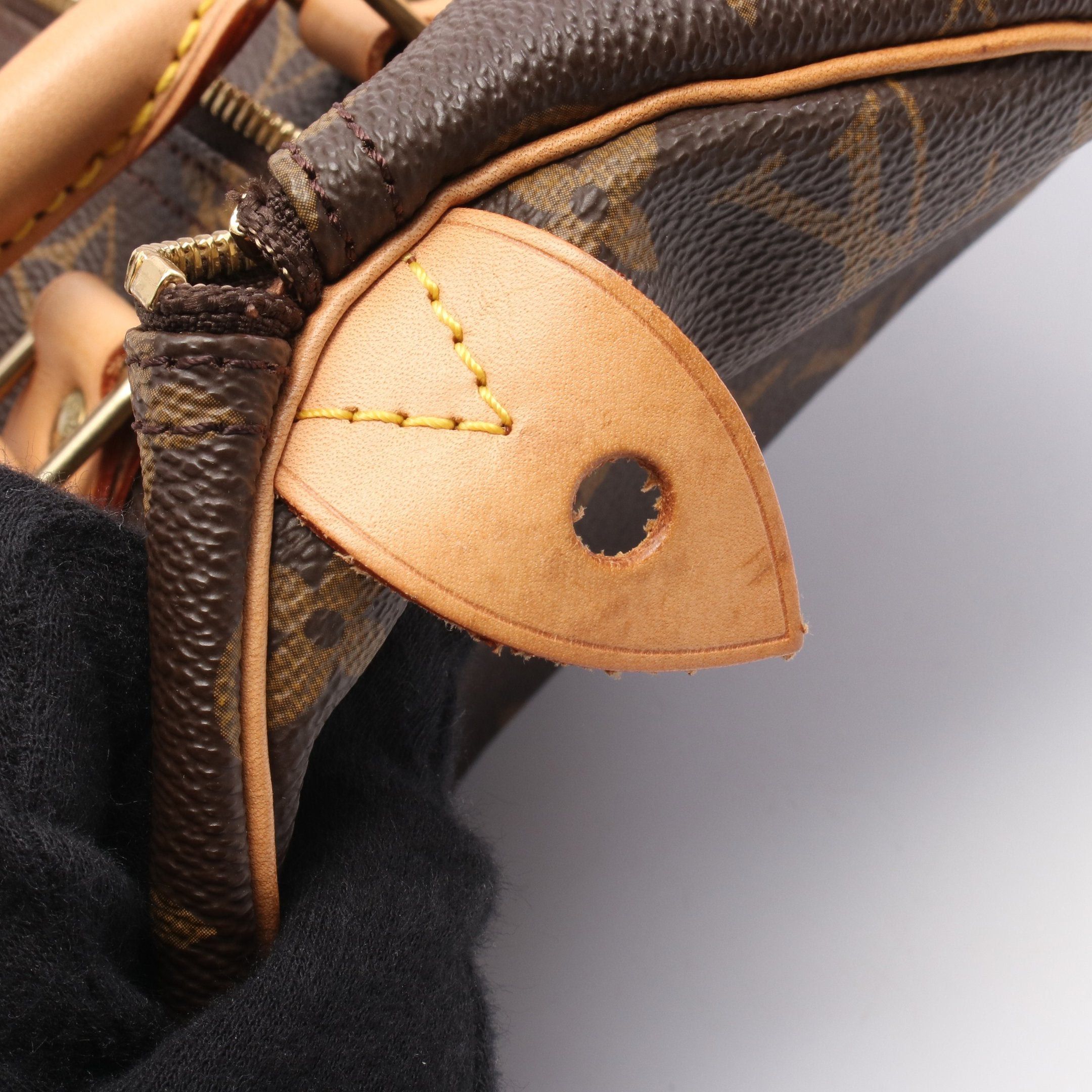 Louis Vuitton Louis Vuitton Speedy 30 Monogram Handbag Leather Brown Size ONE SIZE - 10 Thumbnail