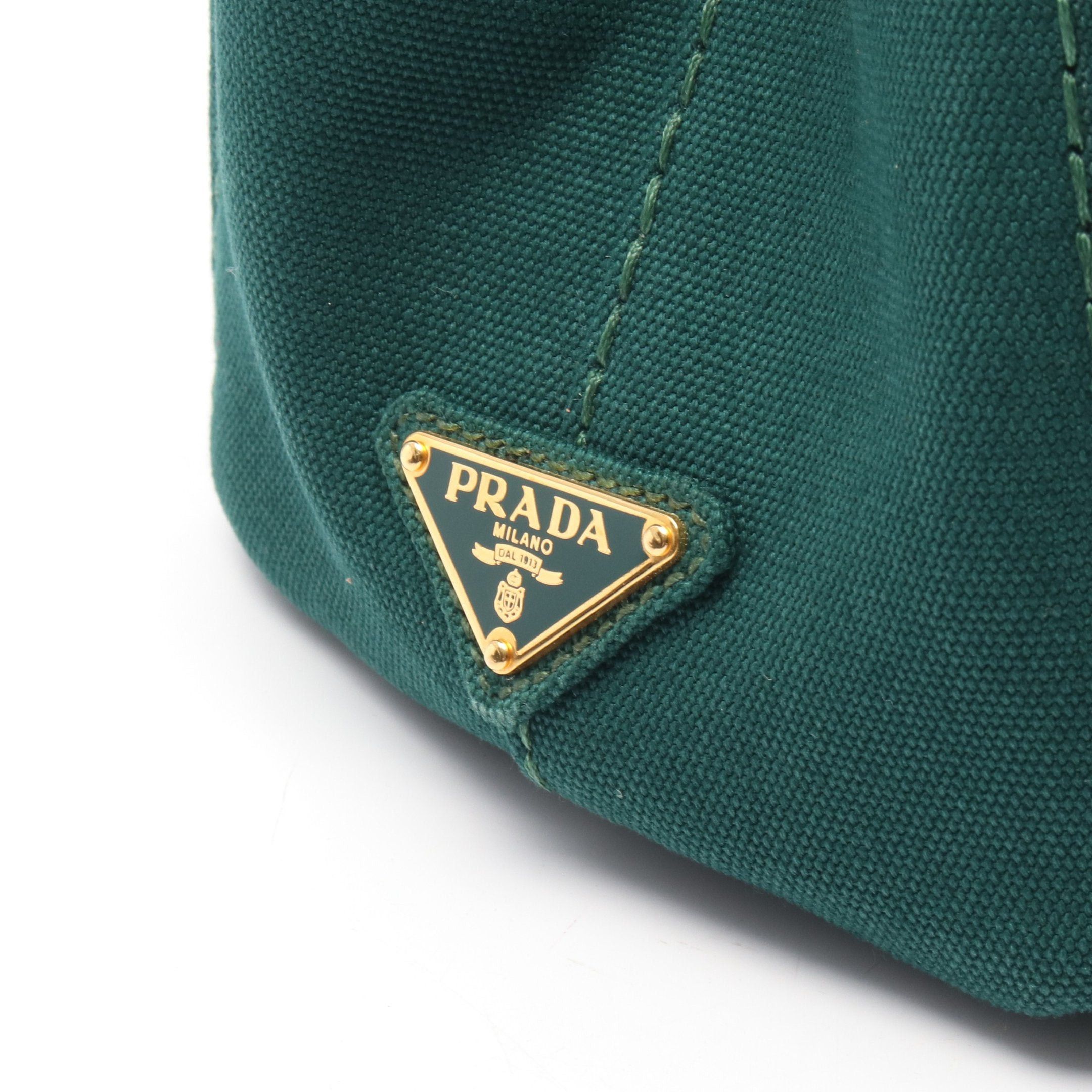 Prada Prada Canapa Kanapa Handbag Tote Bag Canvas Dark Green Size ONE SIZE - 5 Thumbnail