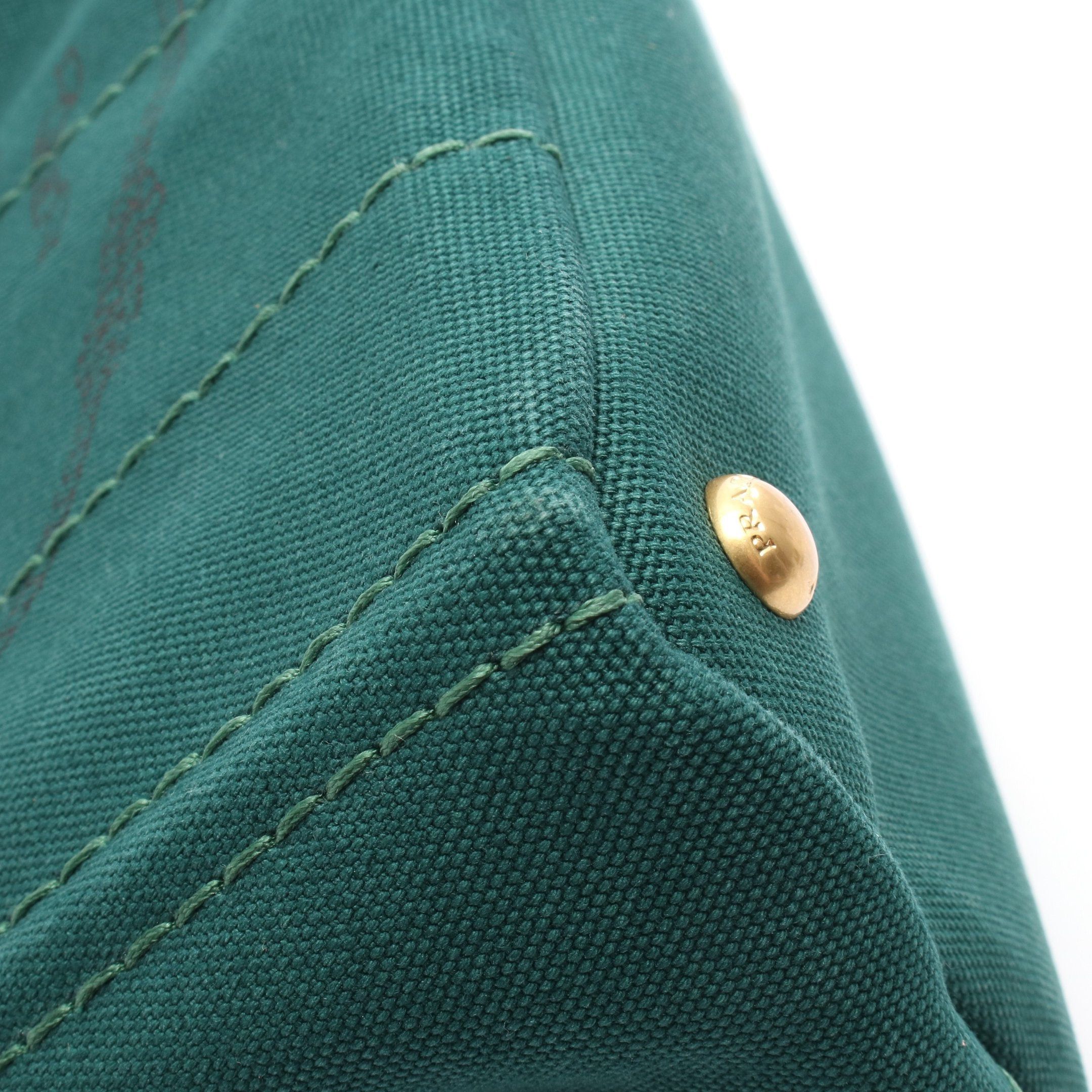 Prada Prada Canapa Kanapa Handbag Tote Bag Canvas Dark Green Size ONE SIZE - 6 Thumbnail