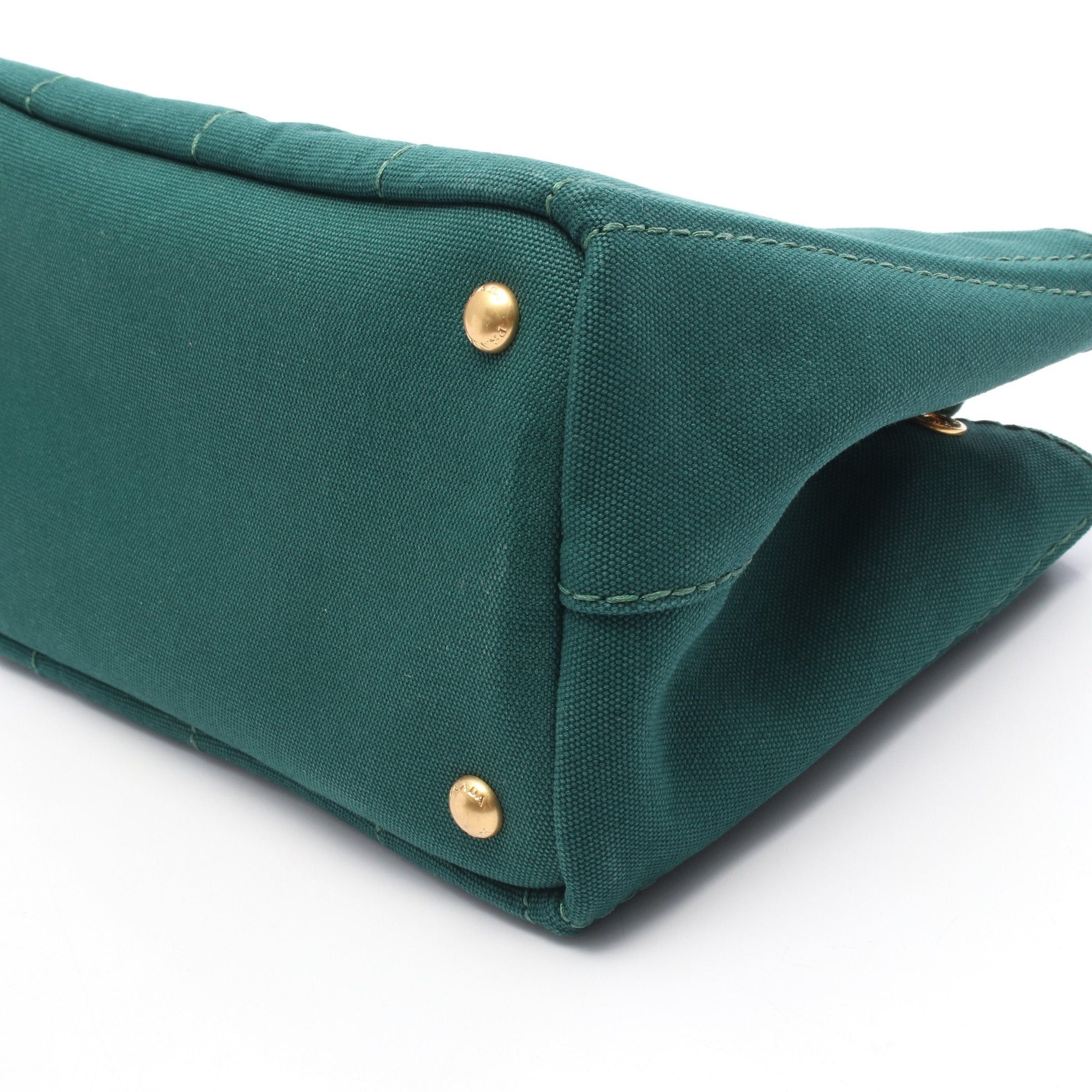 Prada Prada Canapa Kanapa Handbag Tote Bag Canvas Dark Green Size ONE SIZE - 7 Thumbnail