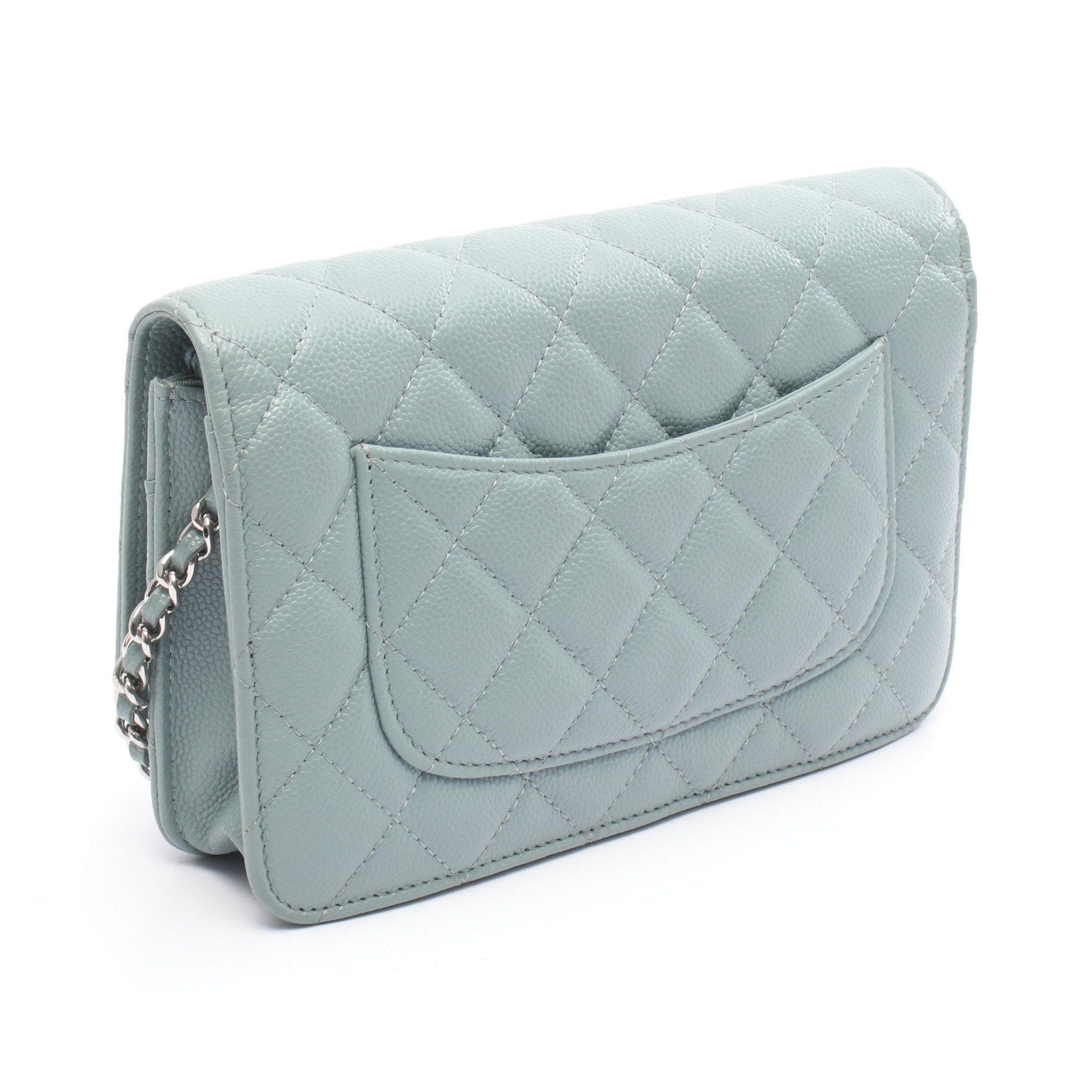 Chanel Chanel Matelasse Chain Wallet Caviar Skin Light Green Silver Hardware Size ONE SIZE - 2 Thumbnail