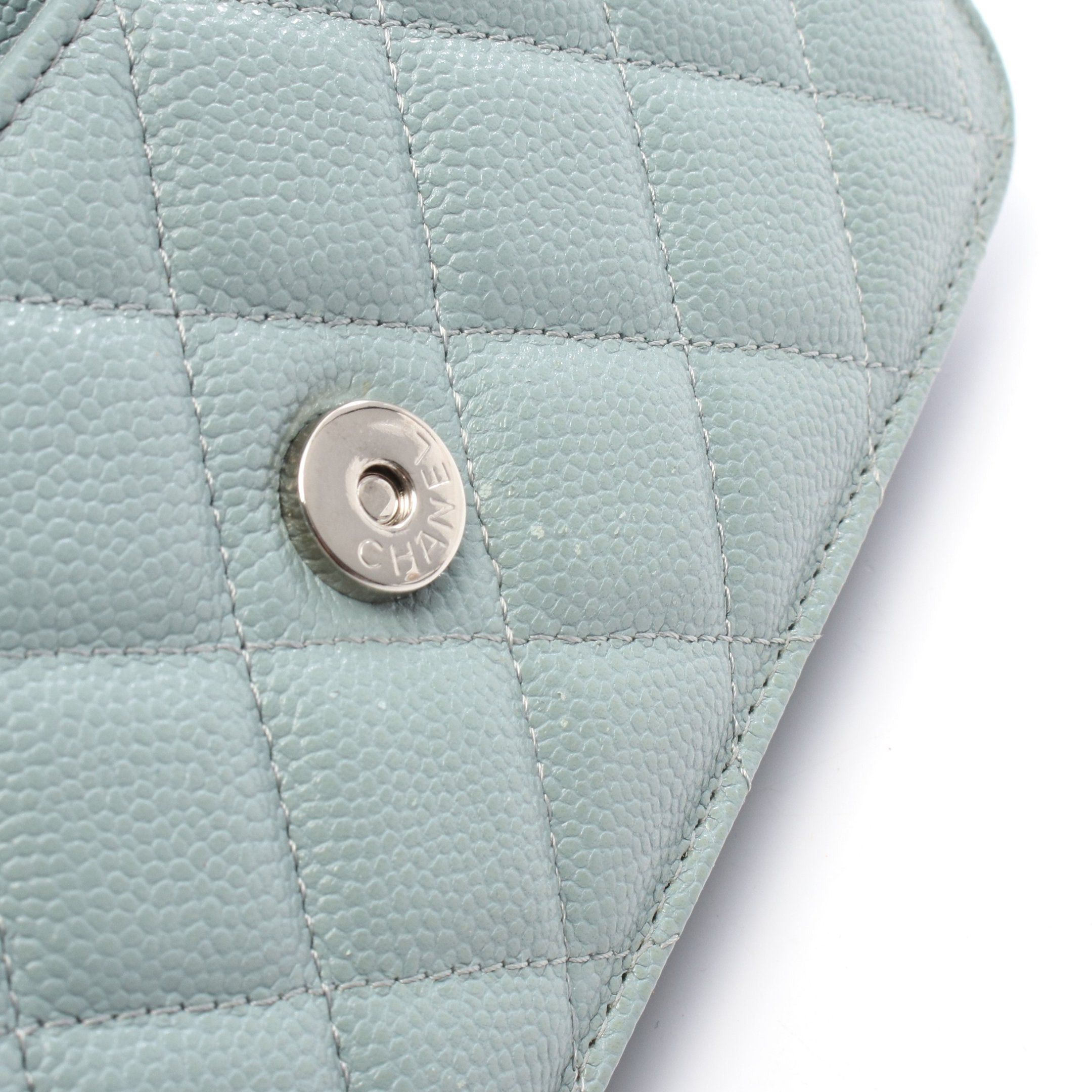 Chanel Chanel Matelasse Chain Wallet Caviar Skin Light Green Silver Hardware Size ONE SIZE - 9 Thumbnail