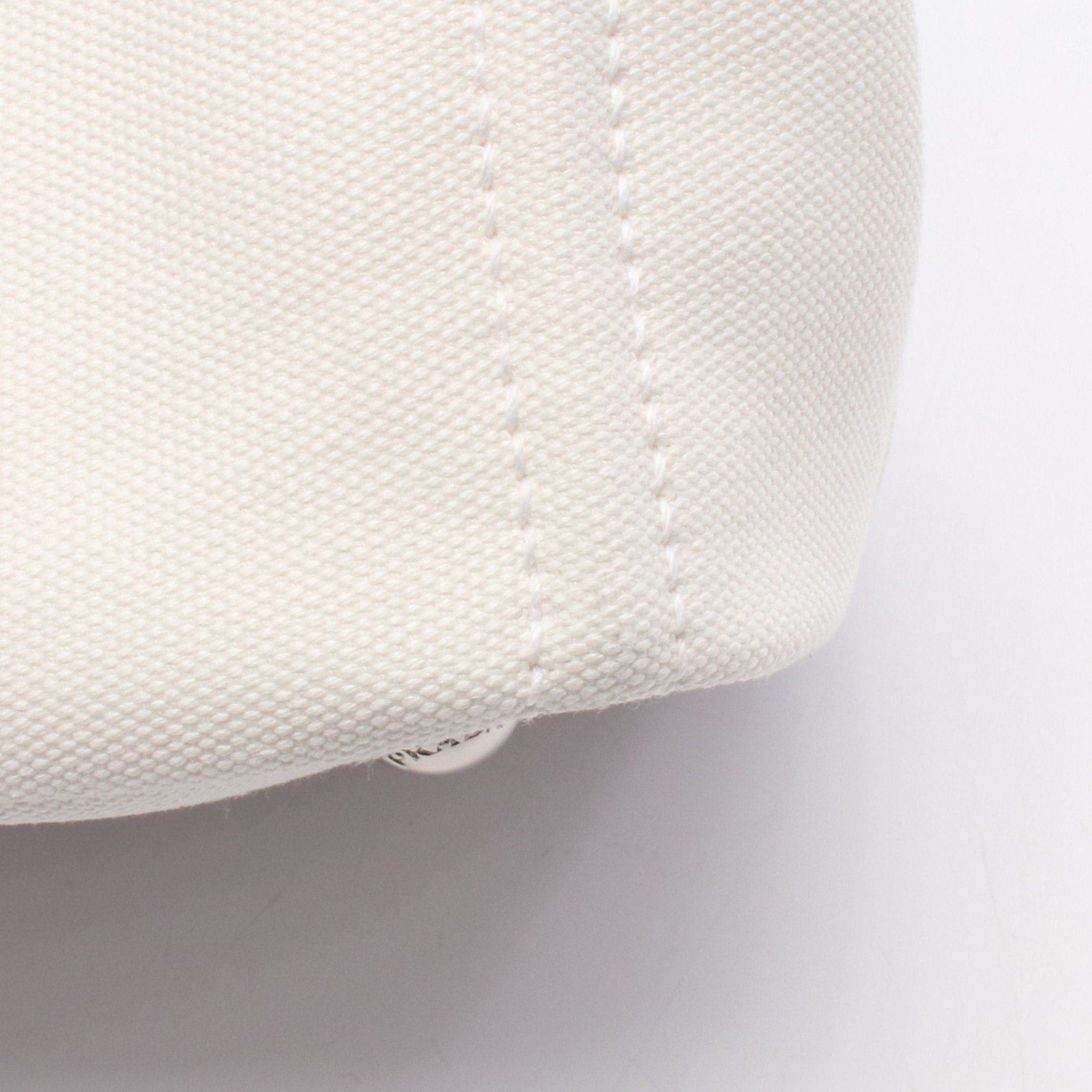 Prada Prada Canapa Kanapa Handbag Tote Bag Canvas White Size ONE SIZE - 6 Thumbnail