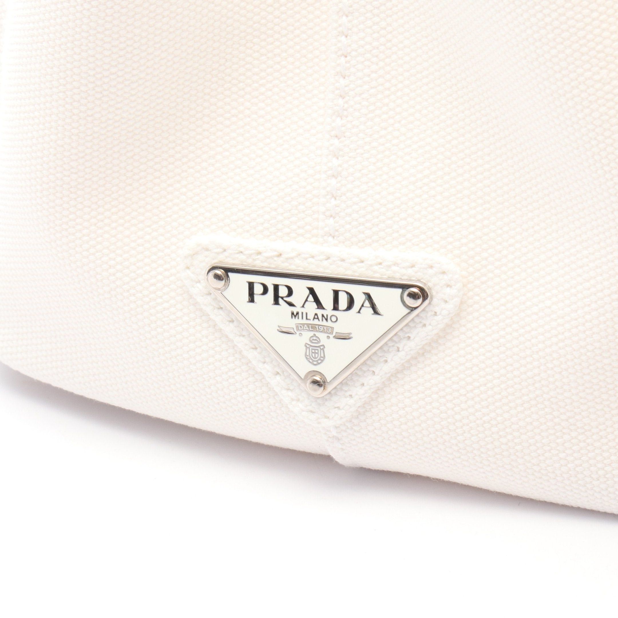 Prada Prada Canapa Kanapa Handbag Tote Bag Canvas White Size ONE SIZE - 5 Thumbnail