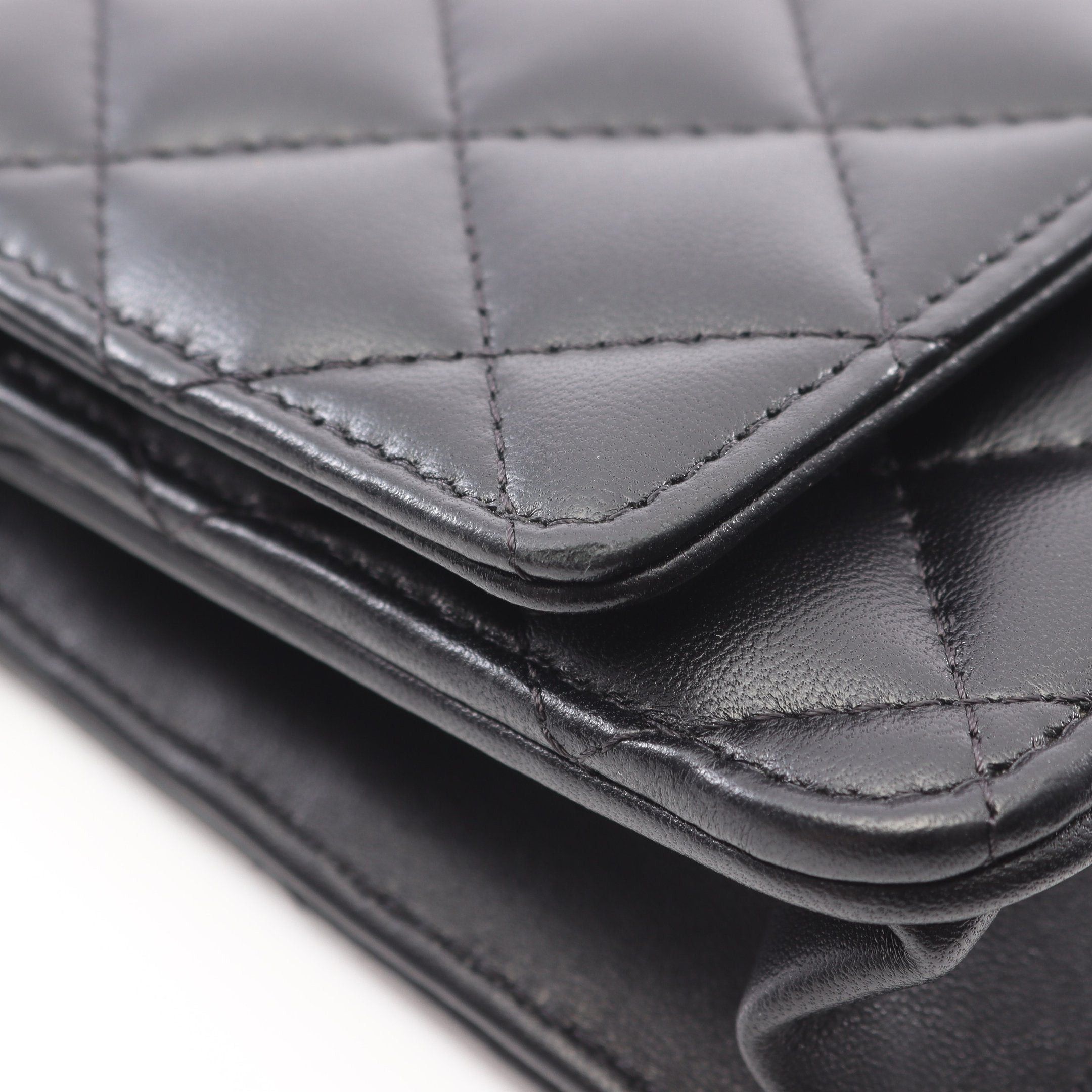 Chanel Chanel Matelasse Chain Wallet Lambskin Black Silver Hardware Size ONE SIZE - 7 Thumbnail