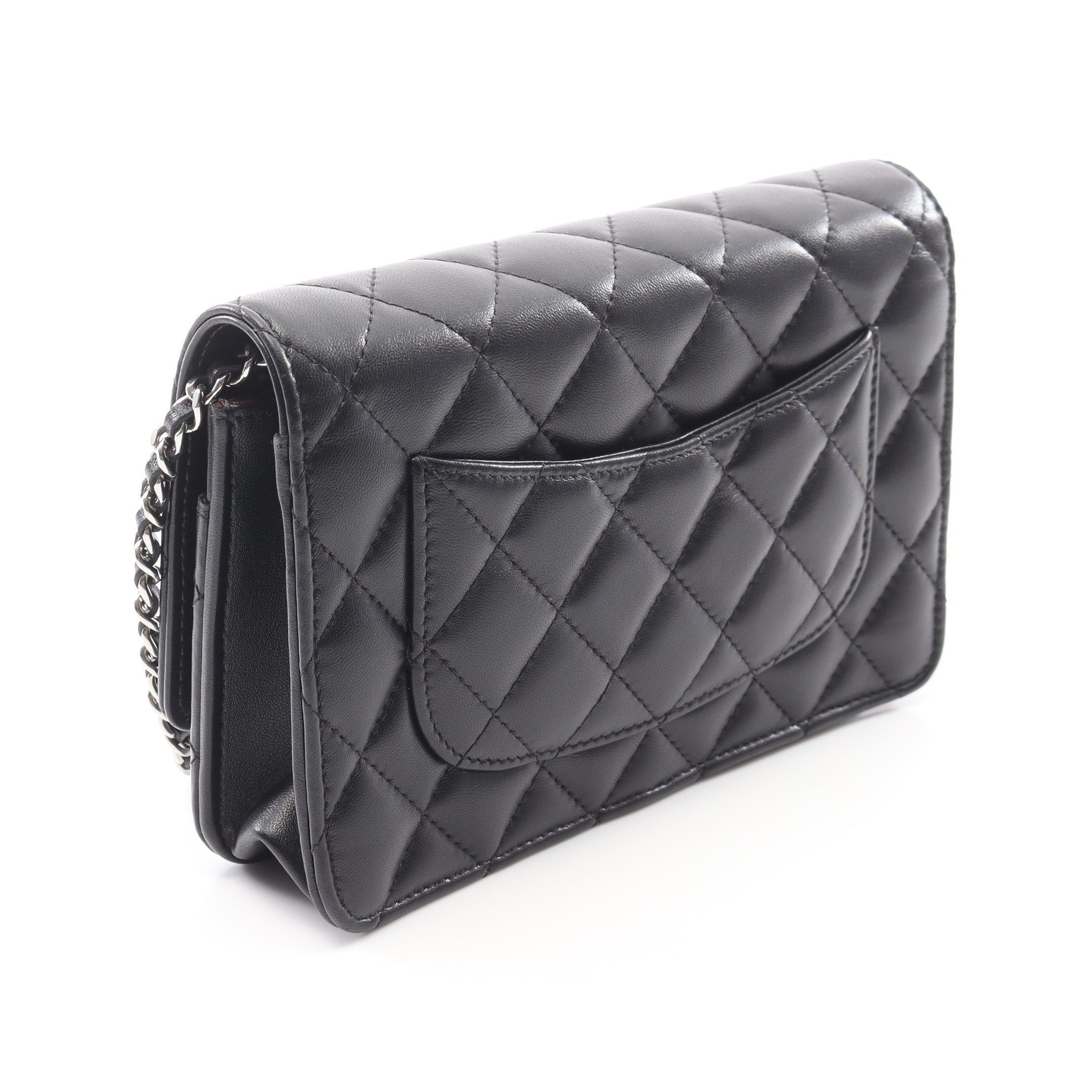 Chanel Chanel Matelasse Chain Wallet Lambskin Black Silver Hardware Size ONE SIZE - 2 Thumbnail