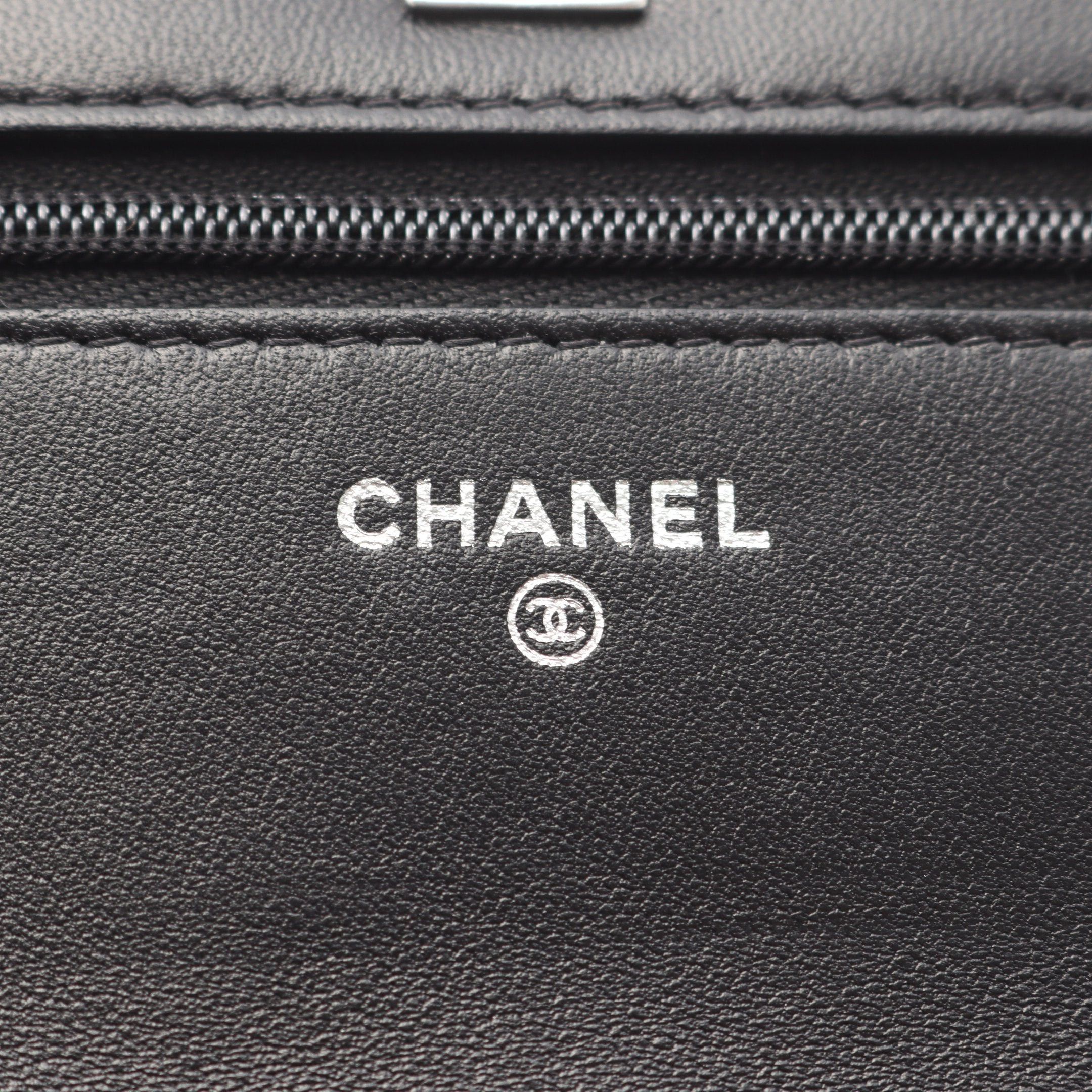 Chanel Chanel Matelasse Chain Wallet Lambskin Black Silver Hardware Size ONE SIZE - 4 Thumbnail