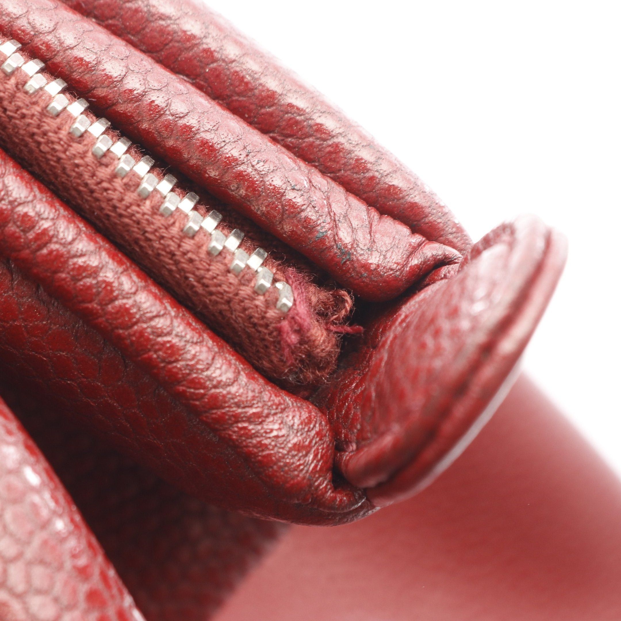 Chanel Chanel Coco Mark Chain Handbag Tote Bag Caviar Skin Red Silver Hardware Size ONE SIZE - 6 Thumbnail