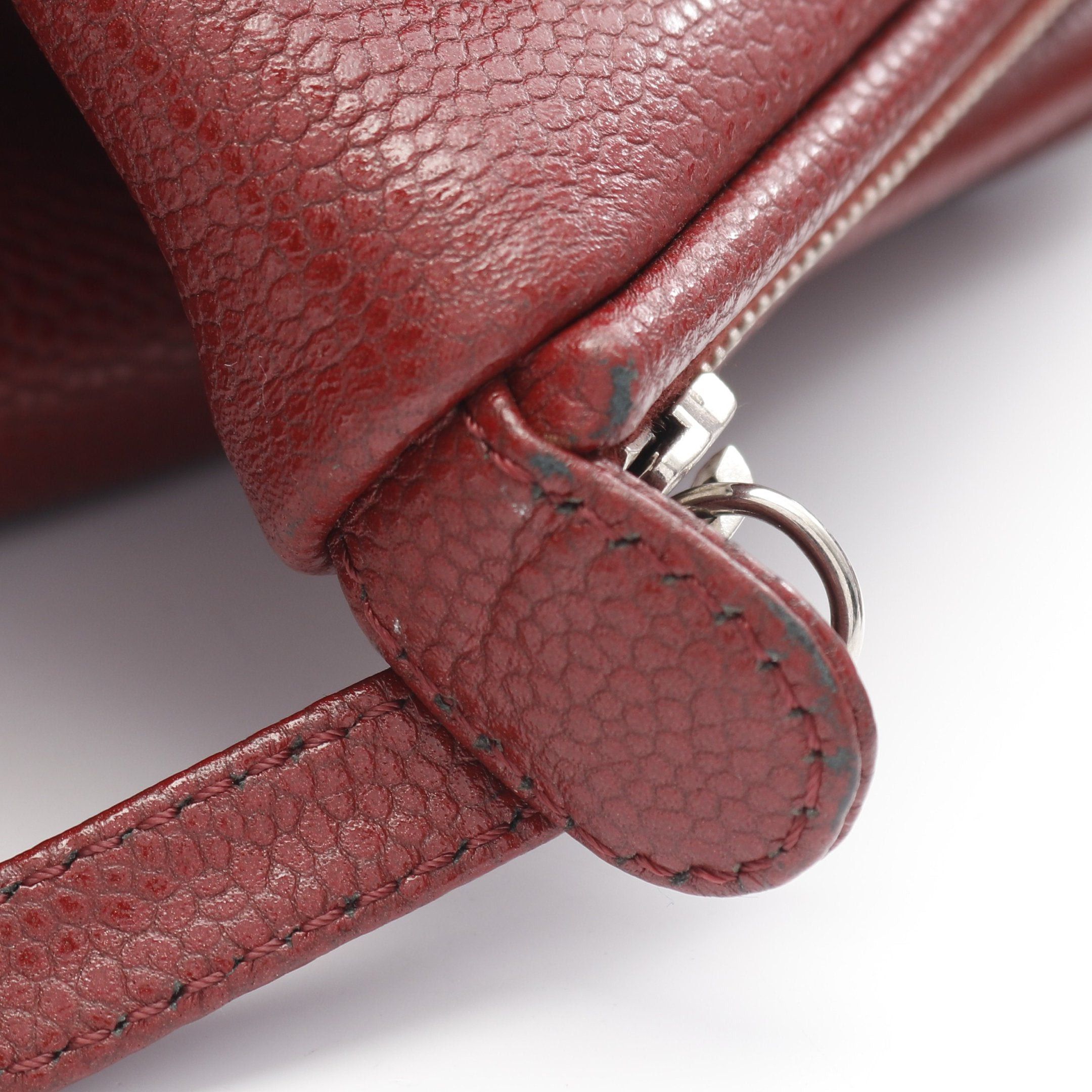 Chanel Chanel Coco Mark Chain Handbag Tote Bag Caviar Skin Red Silver Hardware Size ONE SIZE - 11 Thumbnail