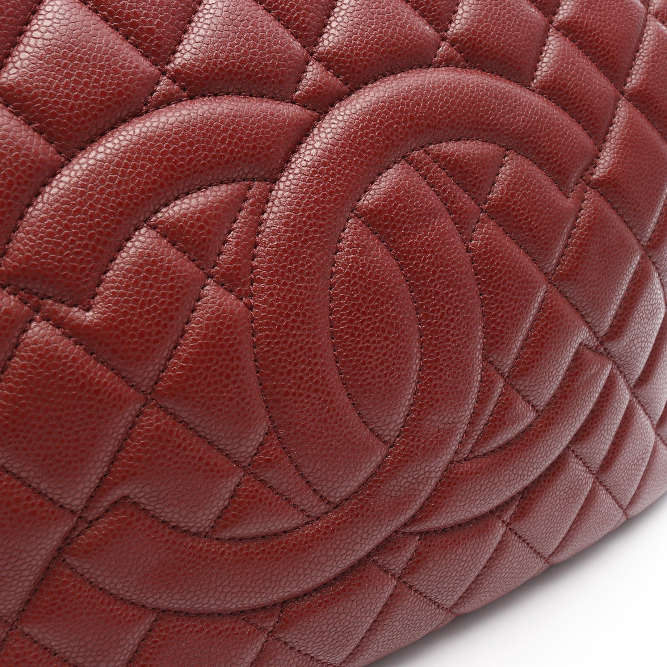 Chanel Chanel Coco Mark Chain Handbag Tote Bag Caviar Skin Red Silver Hardware Size ONE SIZE - 8 Thumbnail