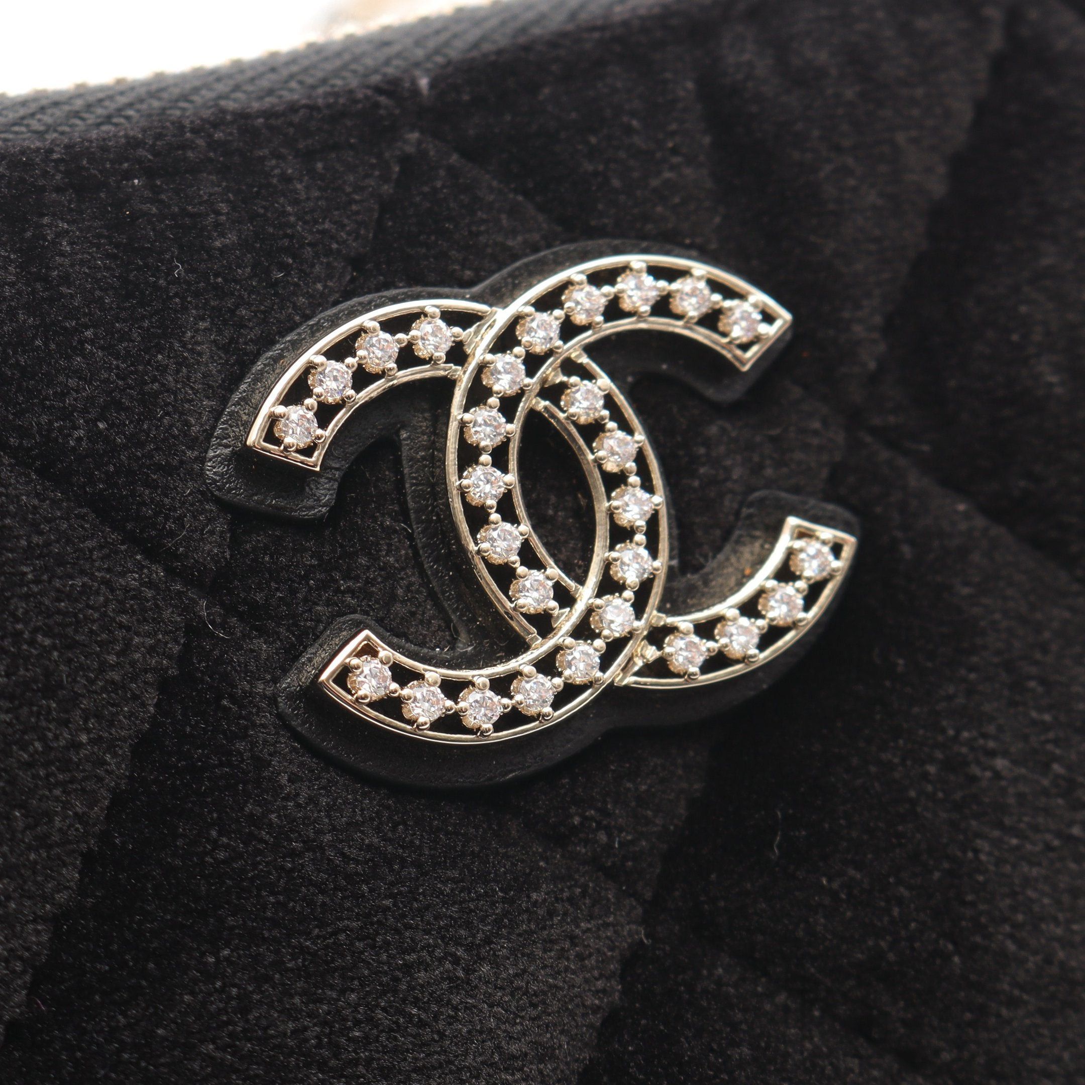Chanel Chanel Mini Matelasse Hobo Chain Shoulder Bag Velor Black Gold Hardware Size ONE SIZE - 7 Thumbnail