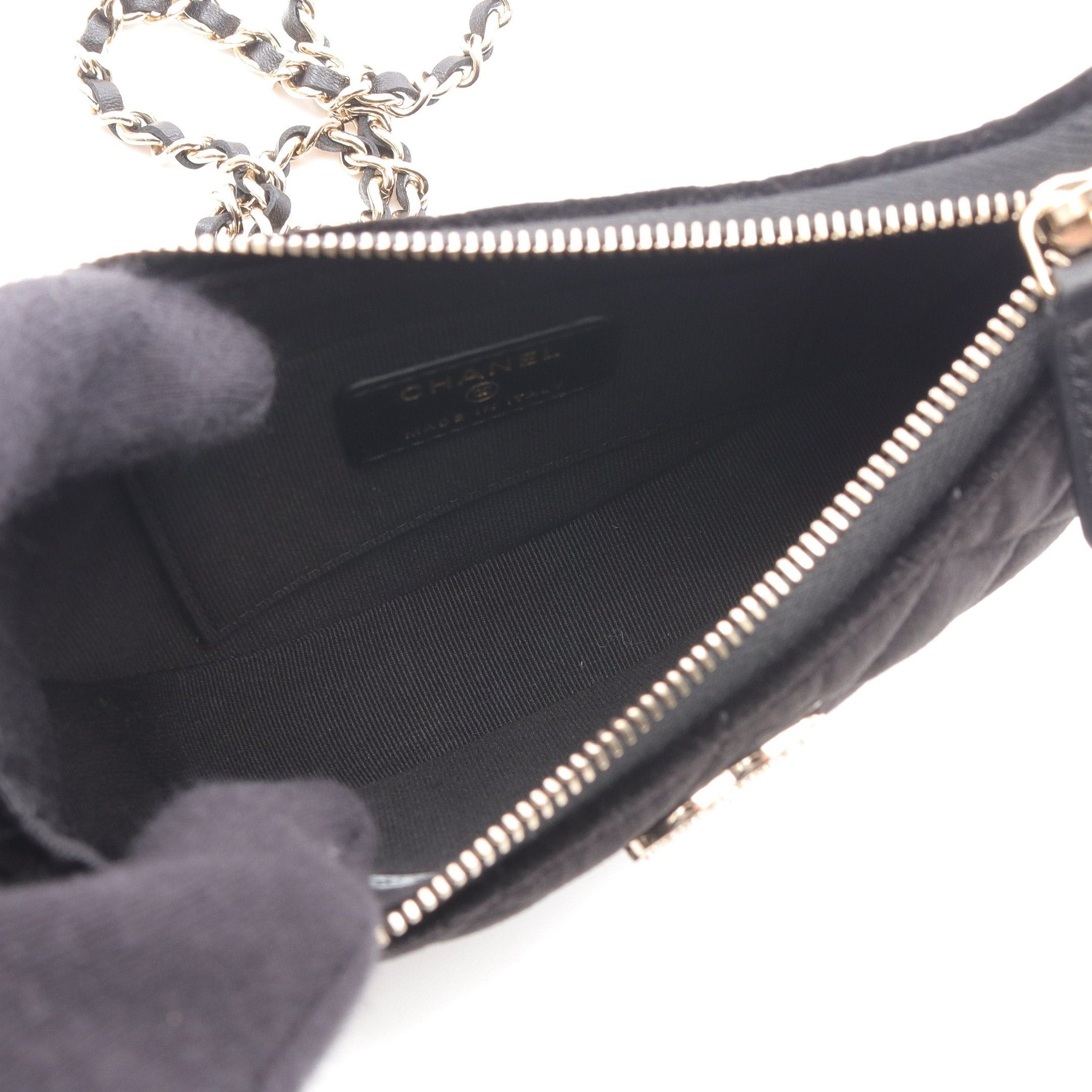 Chanel Chanel Mini Matelasse Hobo Chain Shoulder Bag Velor Black Gold Hardware Size ONE SIZE - 3 Thumbnail