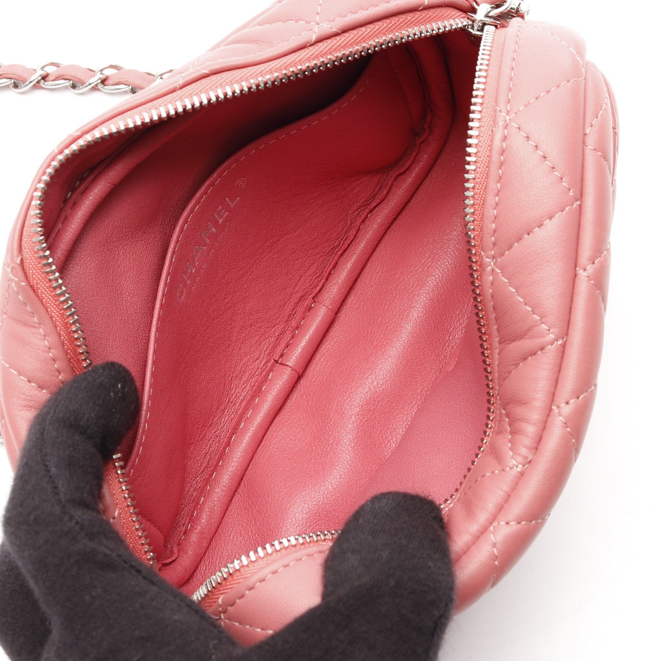 Chanel Chanel Matelasse Chain Shoulder Bag Lambskin Pink Silver Hardware Size ONE SIZE - 3 Thumbnail