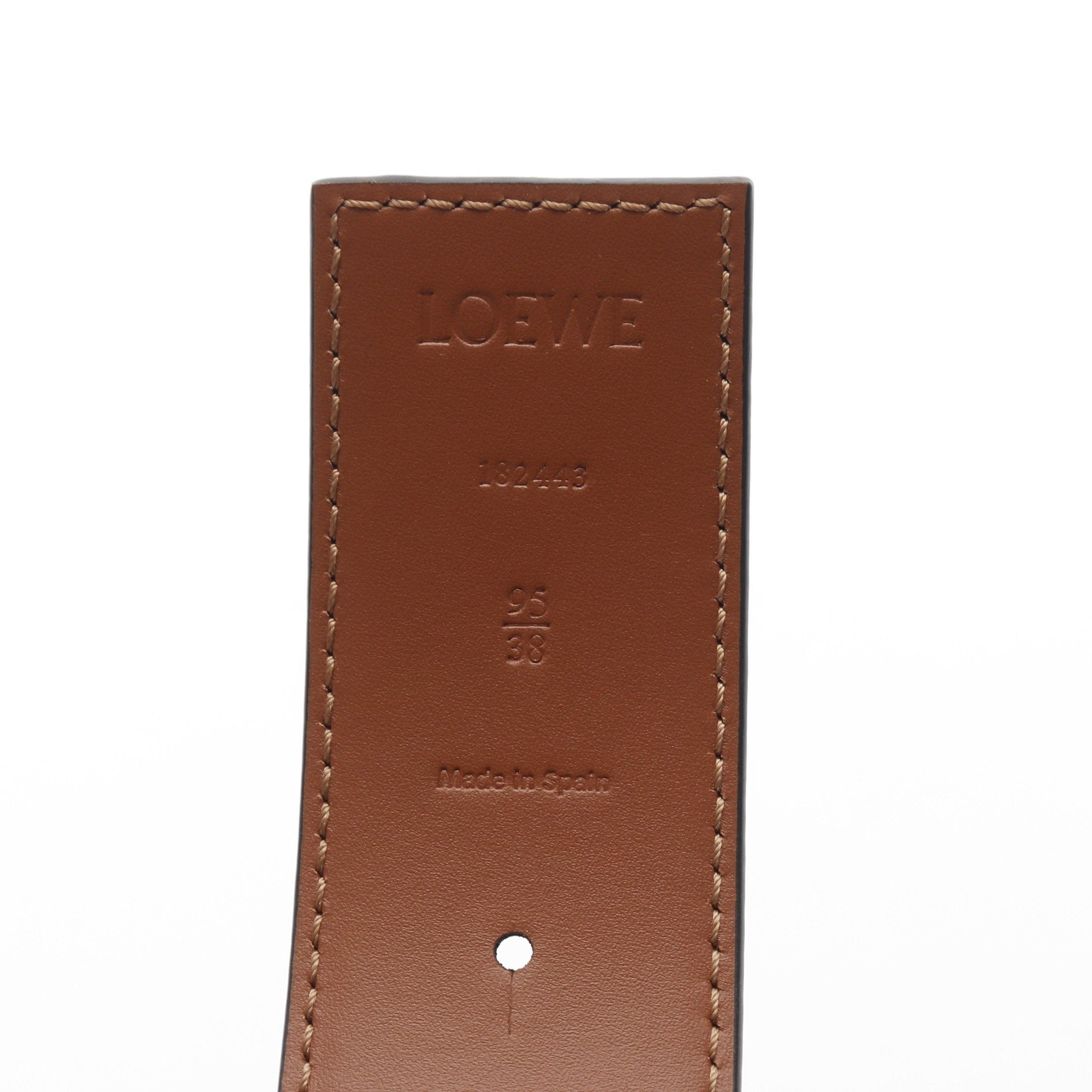 Loewe Loewe Anagram Belt Leather Black Light Brown Reversible Silver Hardware Size ONE SIZE - 4 Thumbnail