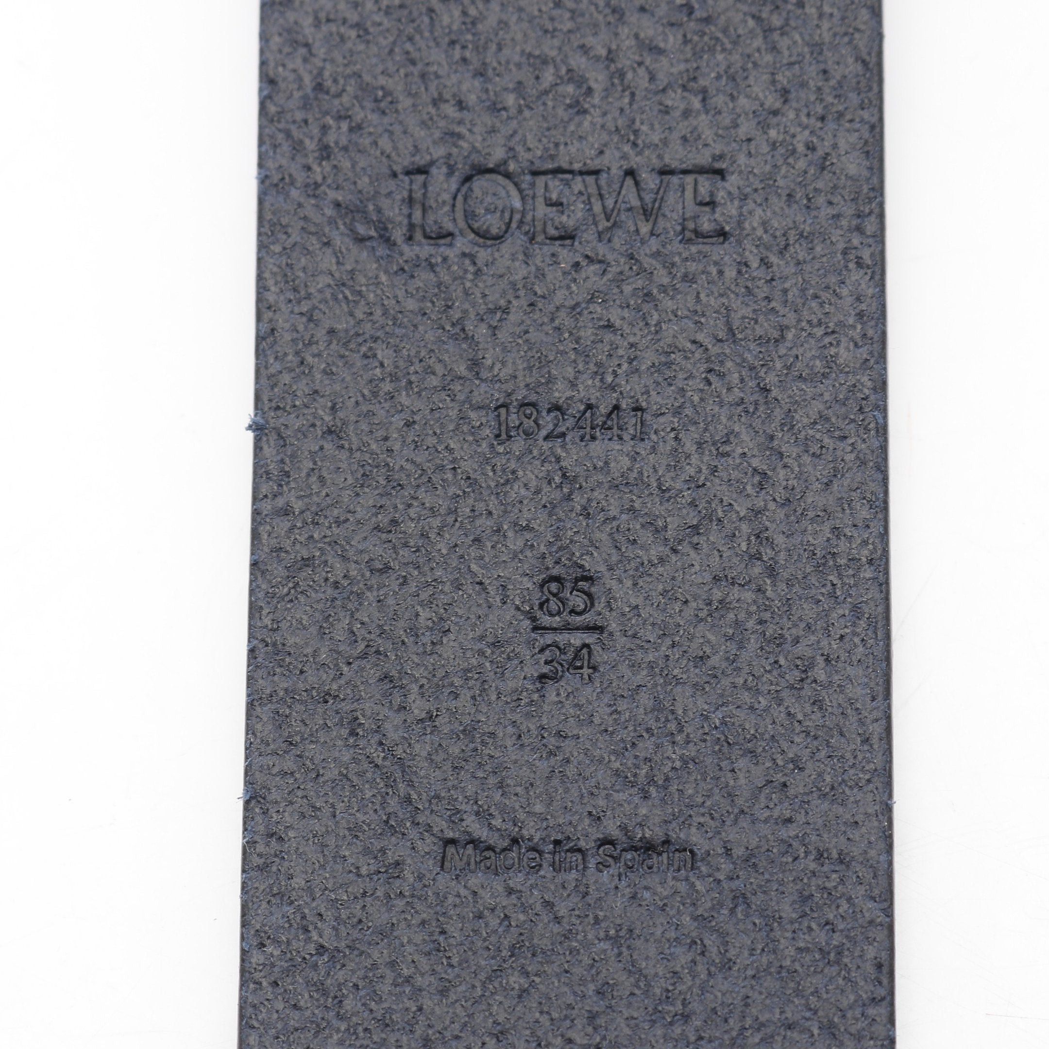 Loewe Loewe Chunky Anagram Belt Leather Dark Navy Silver Hardware Size ONE SIZE - 4 Thumbnail