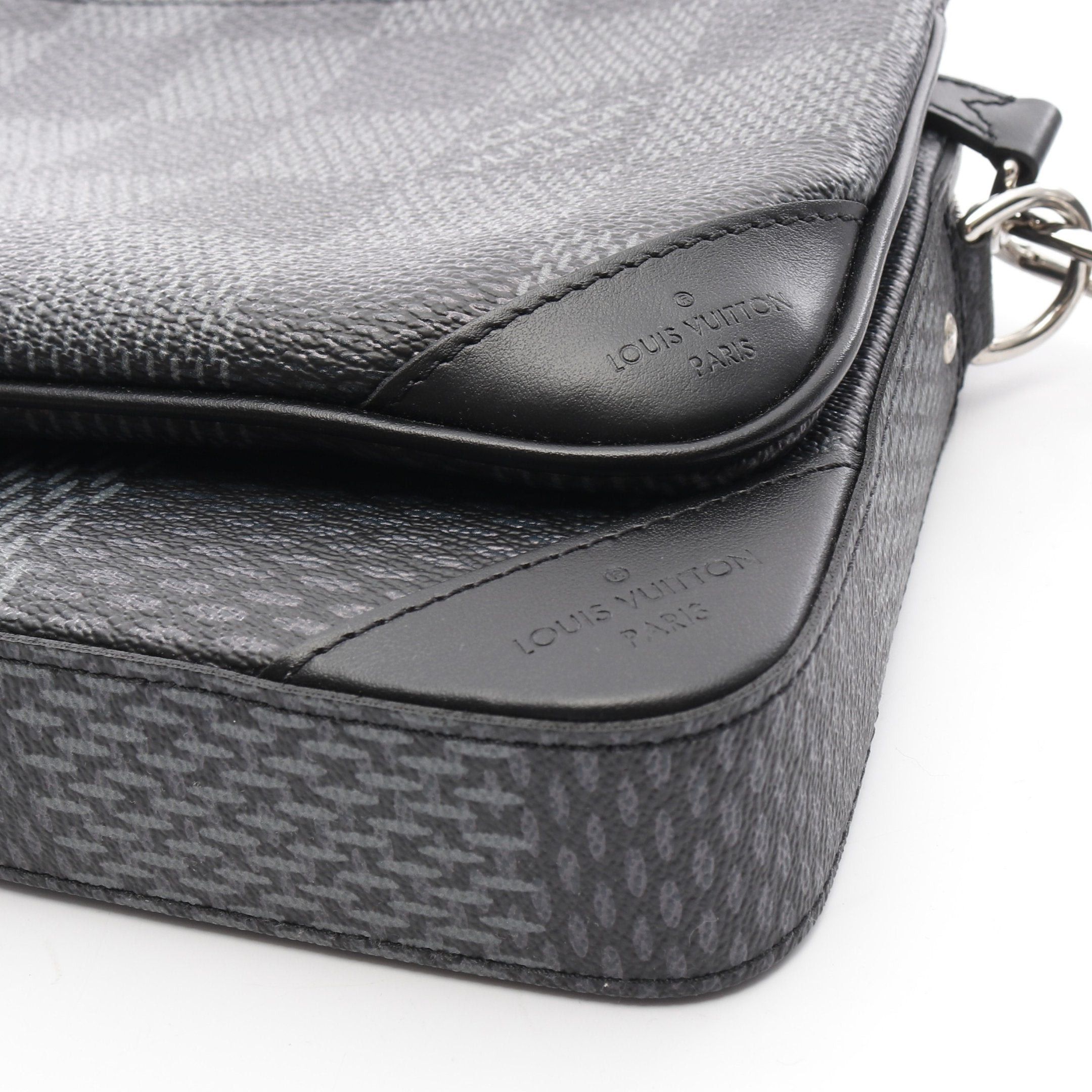 Louis Vuitton Louis Vuitton Trio Messenger Damier Graphite Shoulder Bag Leather Black Size ONE SIZE - 6 Thumbnail