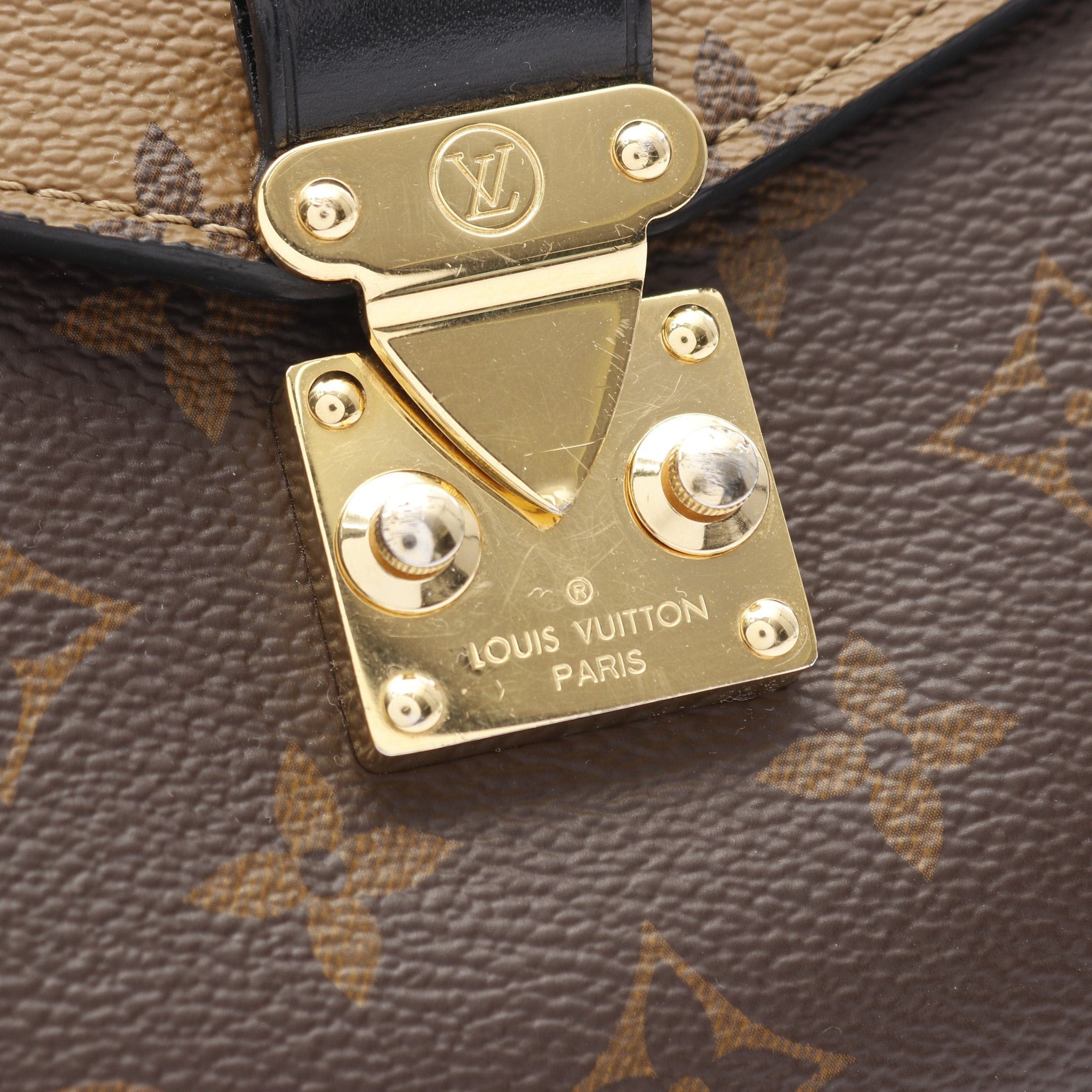 Louis Vuitton Louis Vuitton Pochette Metis Mm Monogram Reverse Handbag Leather Brown Black Size ONE SIZE - 6 Thumbnail
