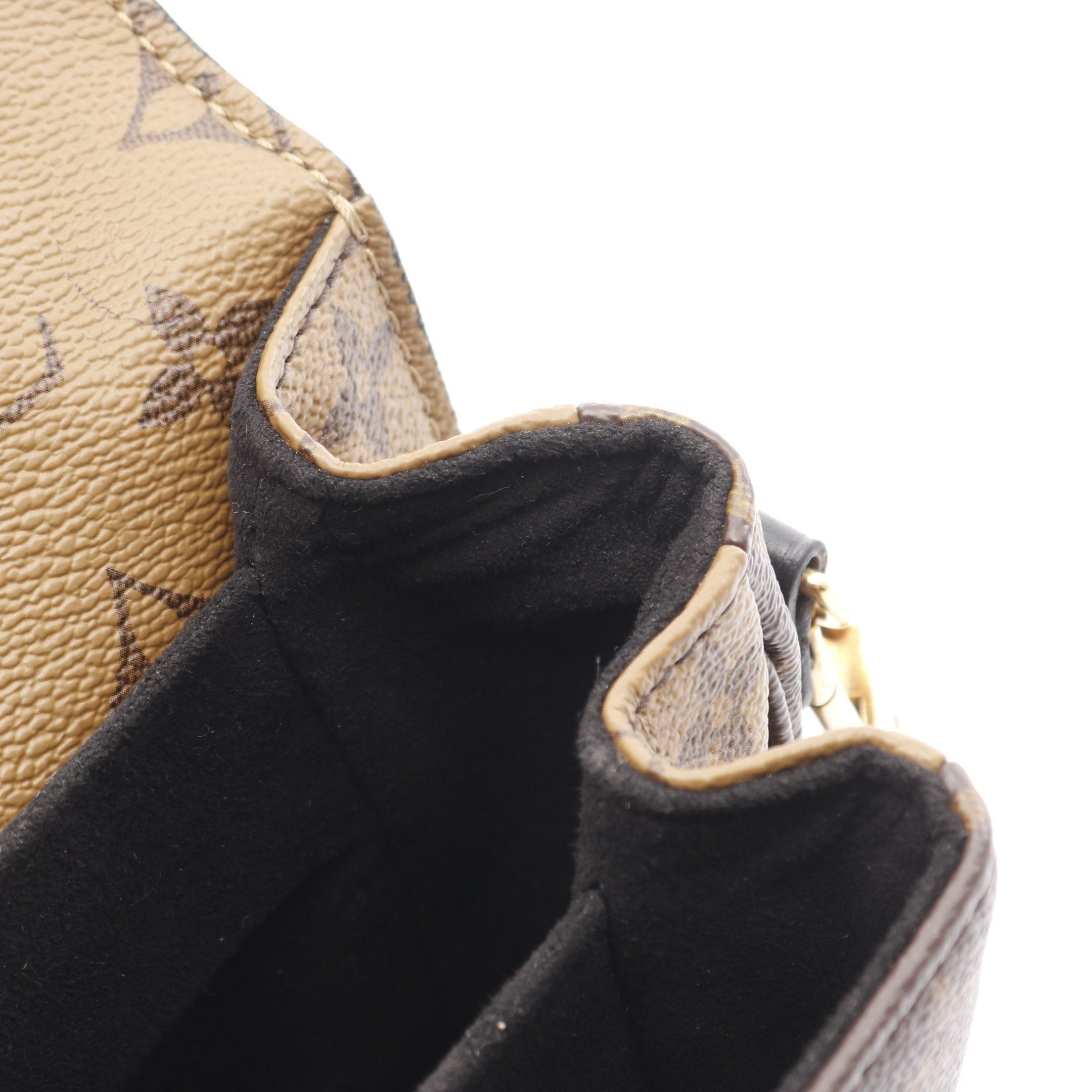 Louis Vuitton Louis Vuitton Pochette Metis Mm Monogram Reverse Handbag Leather Brown Black Size ONE SIZE - 11 Thumbnail
