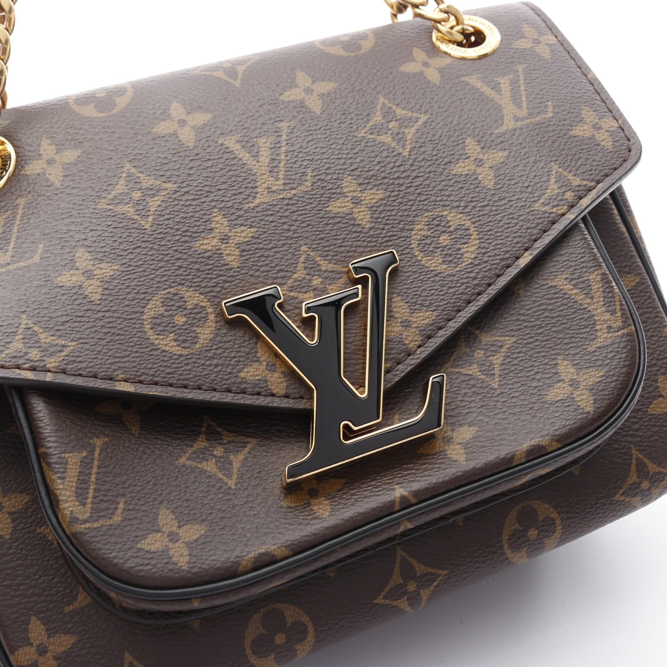 Louis Vuitton Louis Vuitton Passy Monogram Chain Shoulder Bag Leather Brown Black Size ONE SIZE - 12 Thumbnail
