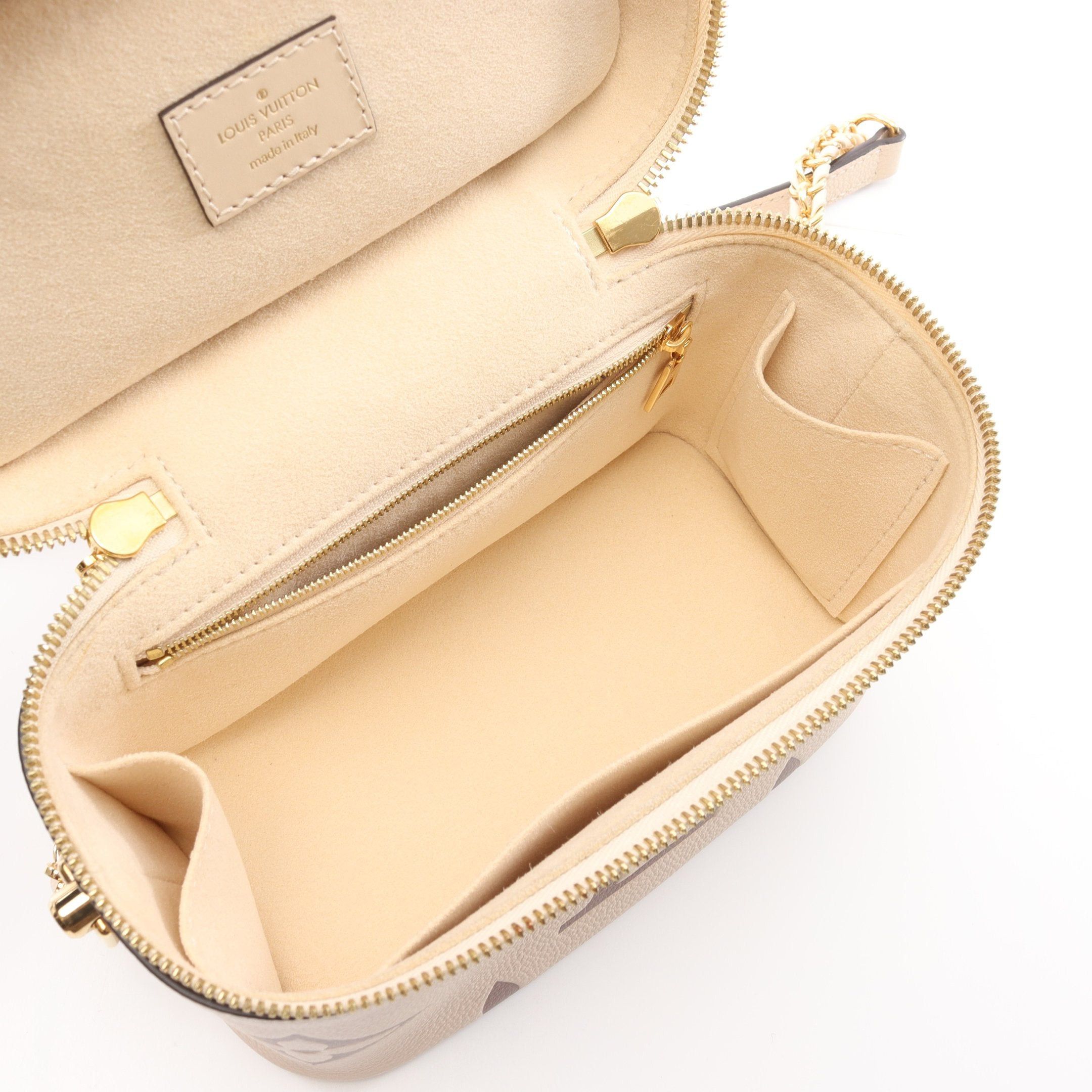 Louis Vuitton Louis Vuitton Vanity Pm Monogram Empreinte Claim Bois De Rose Handbag Bag Leather Beige Gray Brown Size ONE SIZE - 3 Thumbnail