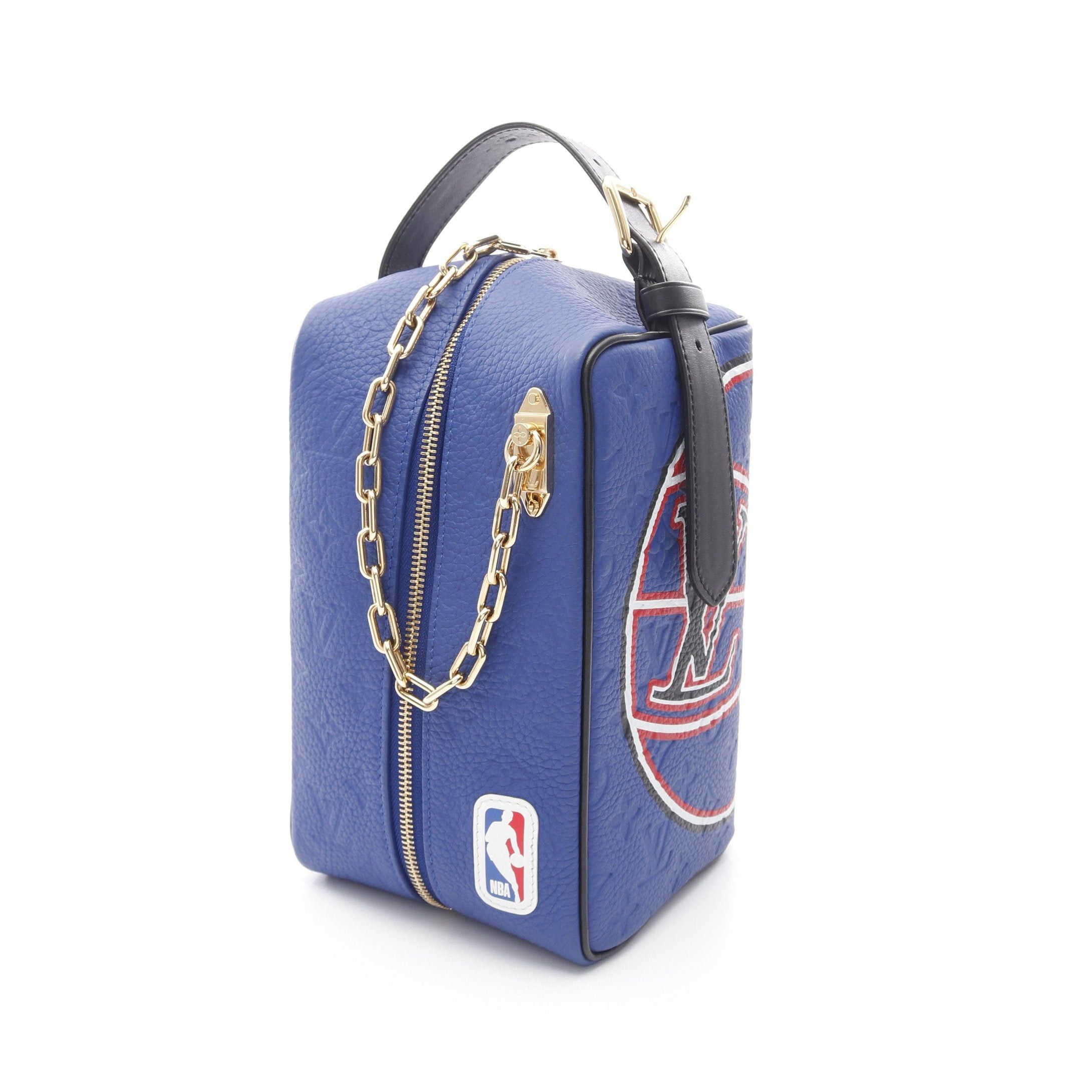 Louis Vuitton Louis Vuitton Louis Vuitton X Nba Cloakroom Dopp Kit Monogram Embossed Second Bag Handbag Leather Blue Multicolor Size ONE SIZE - 7 Thumbnail