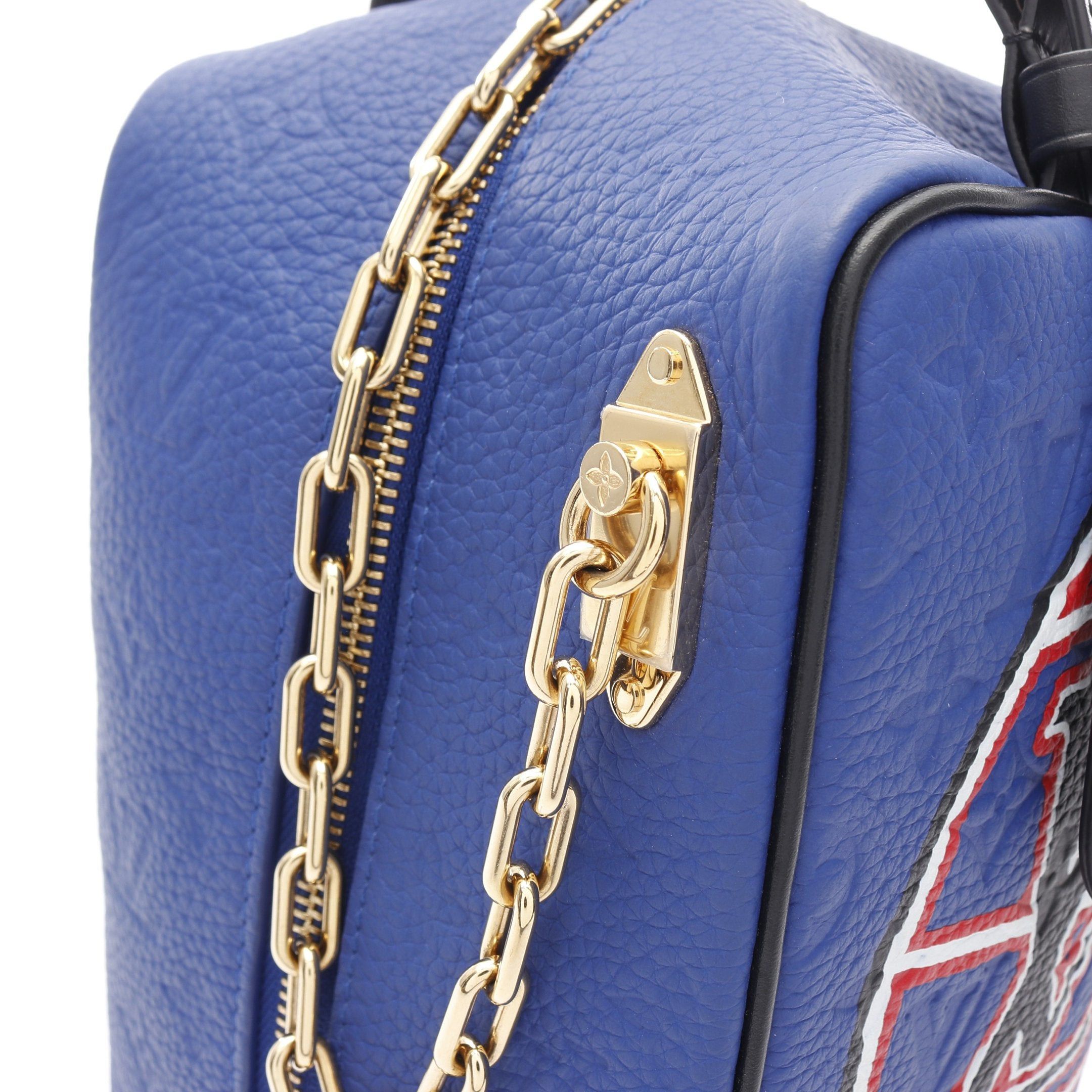 Louis Vuitton Louis Vuitton Louis Vuitton X Nba Cloakroom Dopp Kit Monogram Embossed Second Bag Handbag Leather Blue Multicolor Size ONE SIZE - 9 Thumbnail