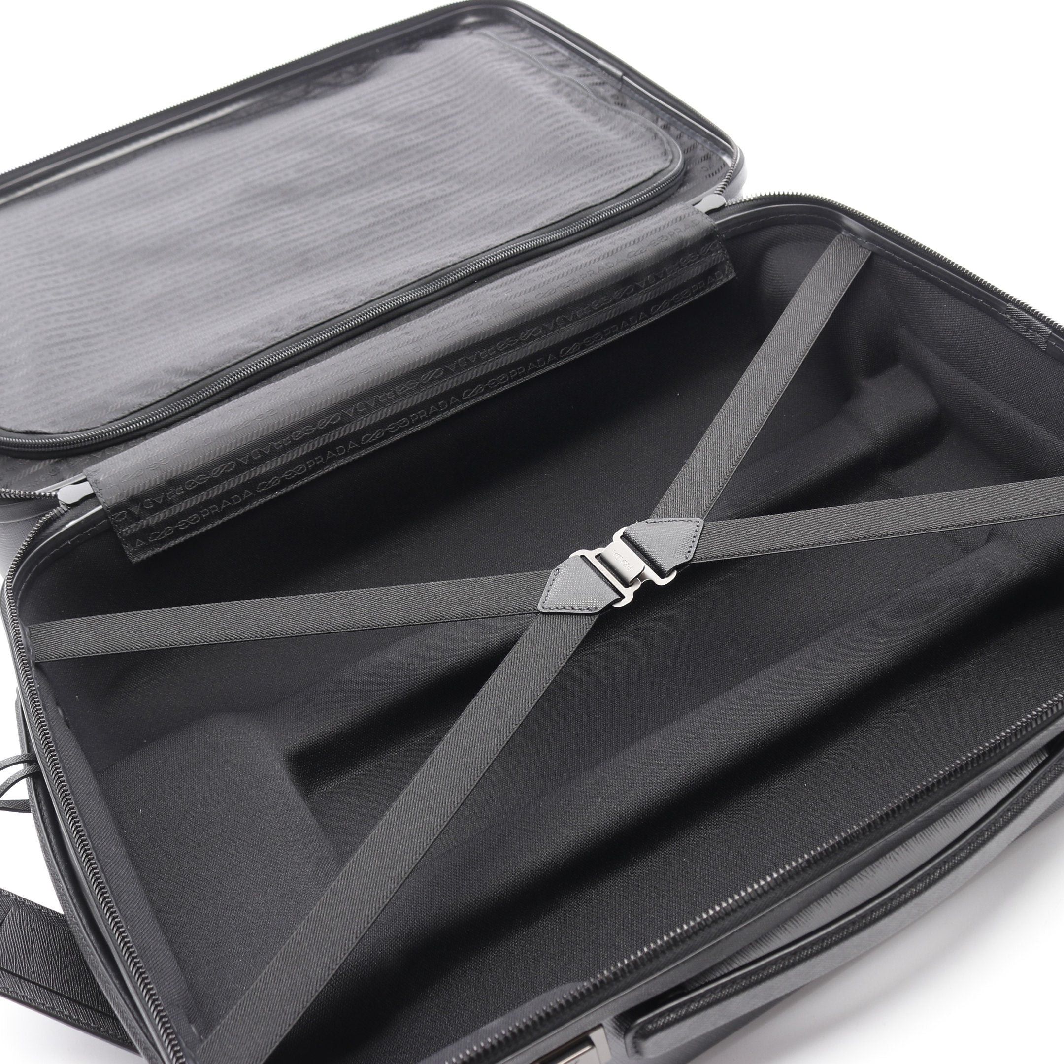 Prada Prada Policarbonato Trolley Polycarbonate Carry Case Suitcase Saffiano Leather Black Prada Logo Plate Size ONE SIZE - 3 Thumbnail