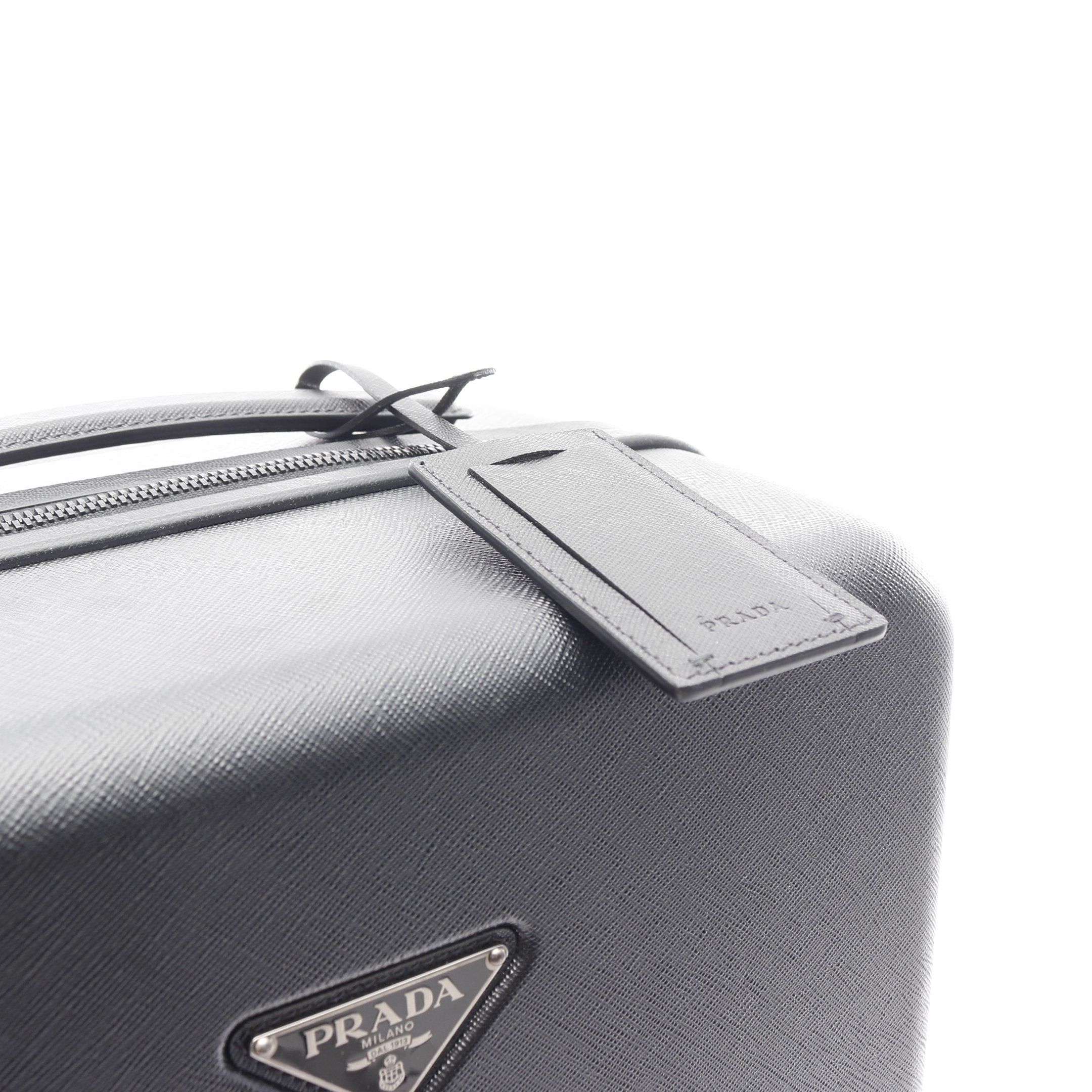 Prada Prada Policarbonato Trolley Polycarbonate Carry Case Suitcase Saffiano Leather Black Prada Logo Plate Size ONE SIZE - 8 Thumbnail