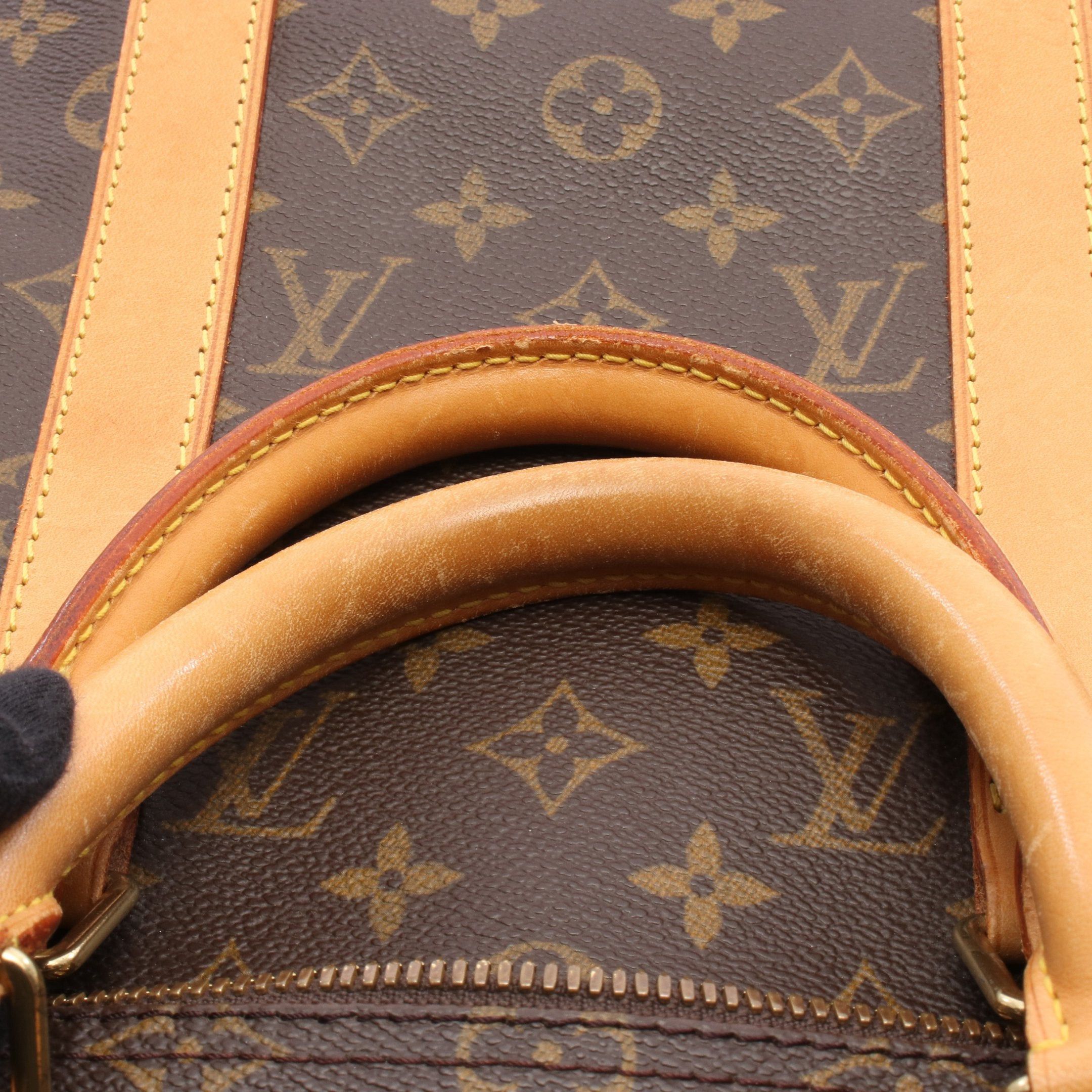 Louis Vuitton Louis Vuitton Keepall 50 Monogram Boston Bag Leather Brown Size ONE SIZE - 6 Thumbnail