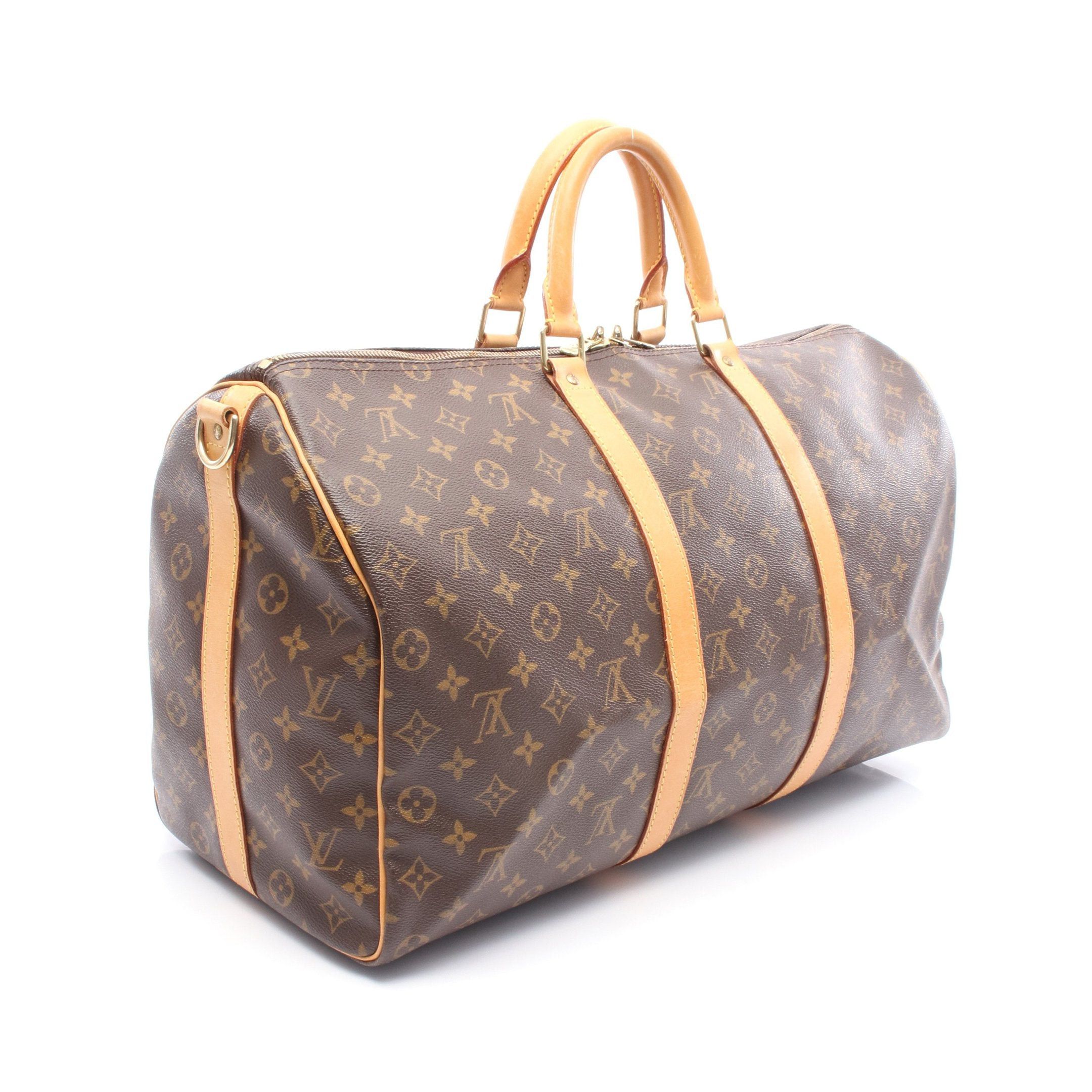 Louis Vuitton Louis Vuitton Keepall 50 Monogram Boston Bag Leather Brown Size ONE SIZE - 2 Thumbnail