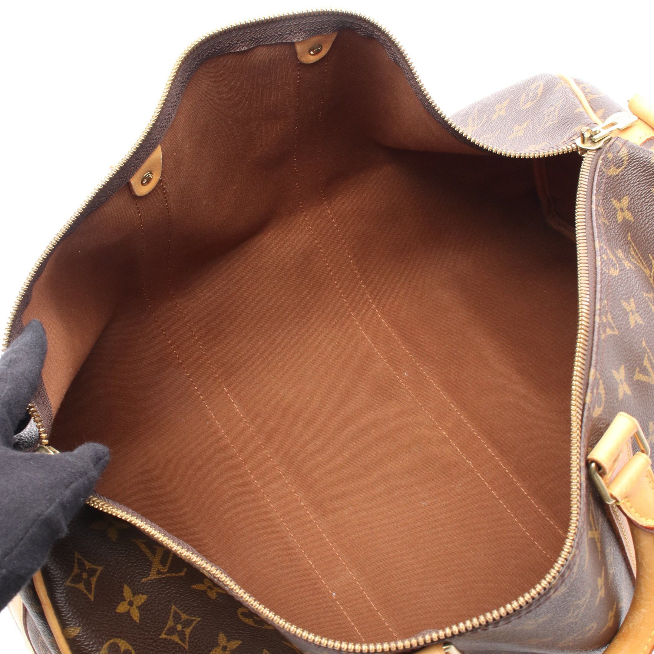 Louis Vuitton Louis Vuitton Keepall 50 Monogram Boston Bag Leather Brown Size ONE SIZE - 3 Thumbnail