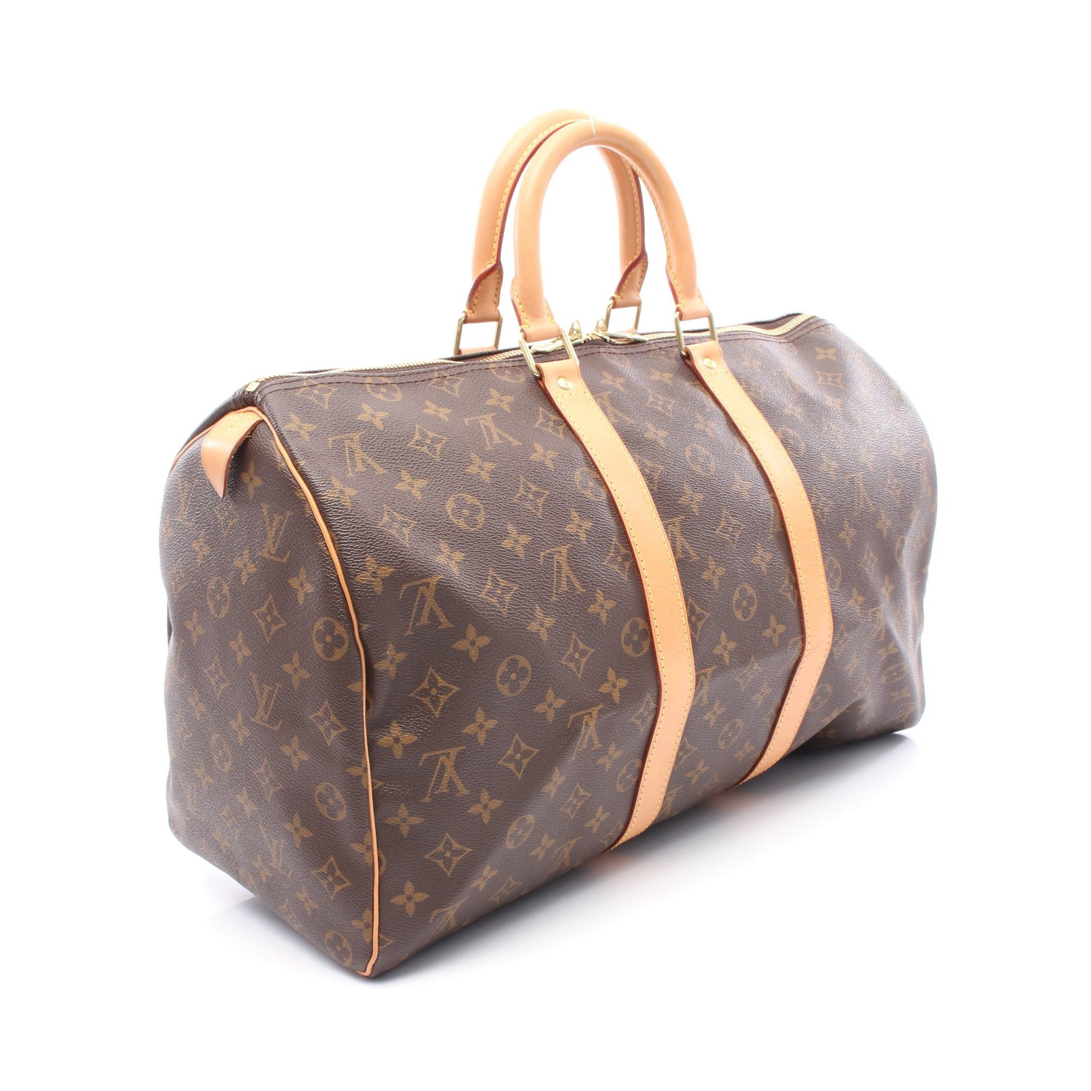 Louis Vuitton Louis Vuitton Keepall 45 Monogram Boston Bag Leather Brown Size ONE SIZE - 2 Thumbnail