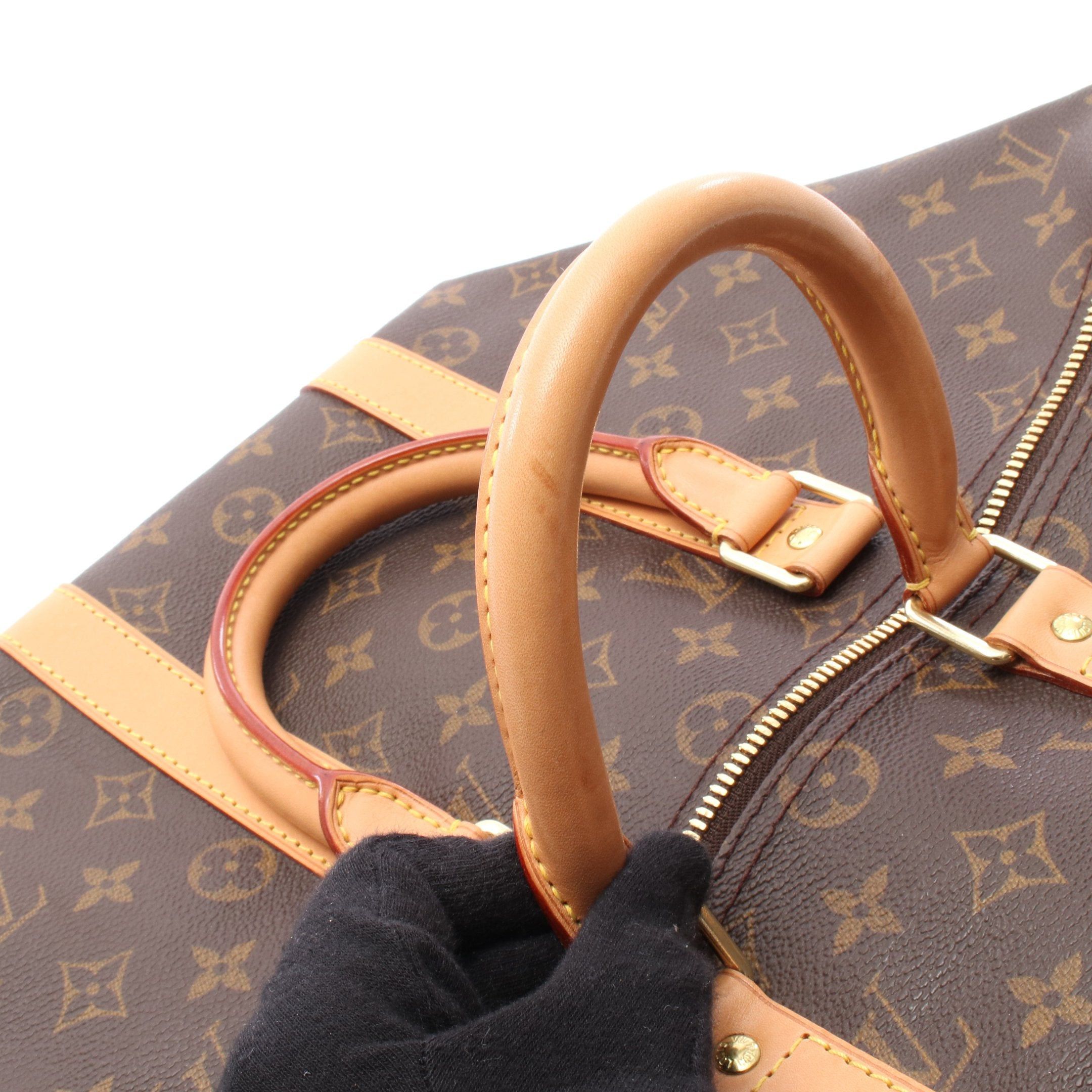 Louis Vuitton Louis Vuitton Keepall 45 Monogram Boston Bag Leather Brown Size ONE SIZE - 6 Thumbnail