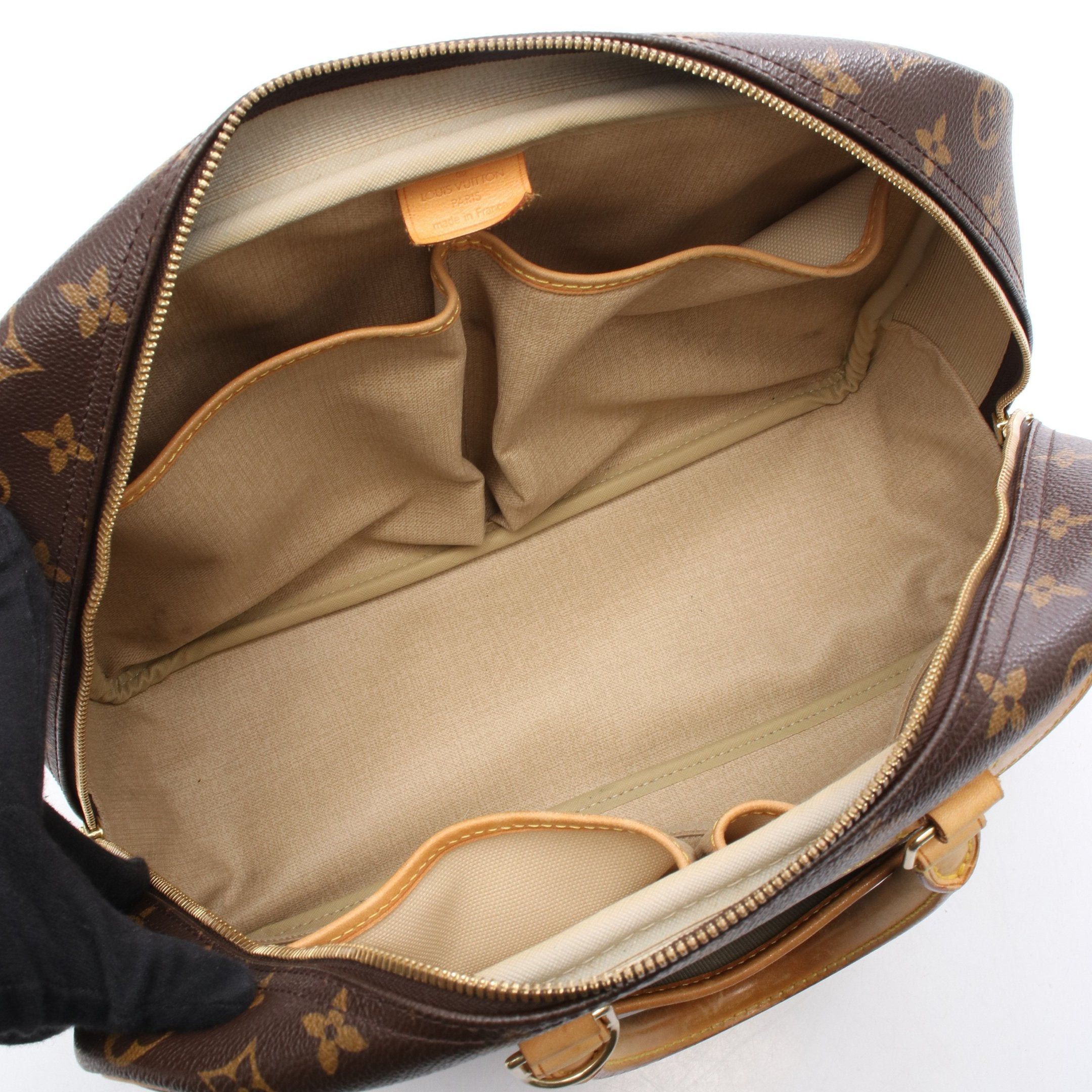 Louis Vuitton Louis Vuitton Deauville Bowling Vanity Monogram Handbag Leather Brown Size ONE SIZE - 3 Thumbnail