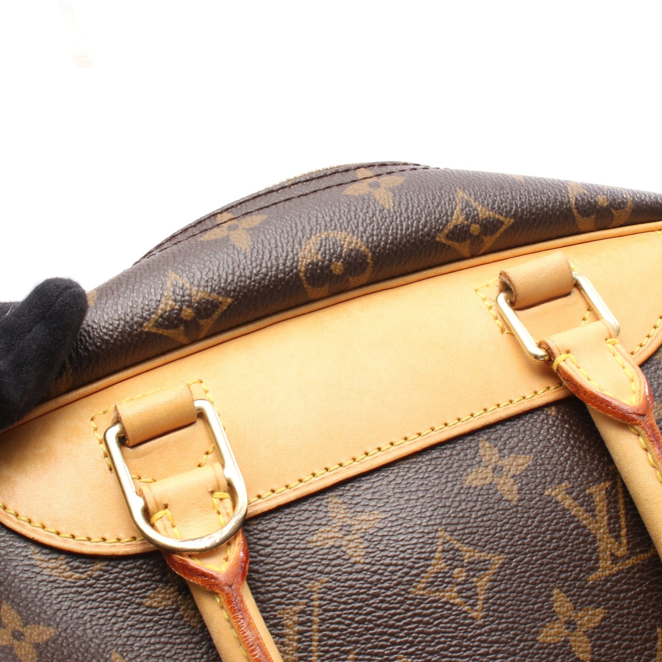 Louis Vuitton Louis Vuitton Deauville Bowling Vanity Monogram Handbag Leather Brown Size ONE SIZE - 8 Thumbnail