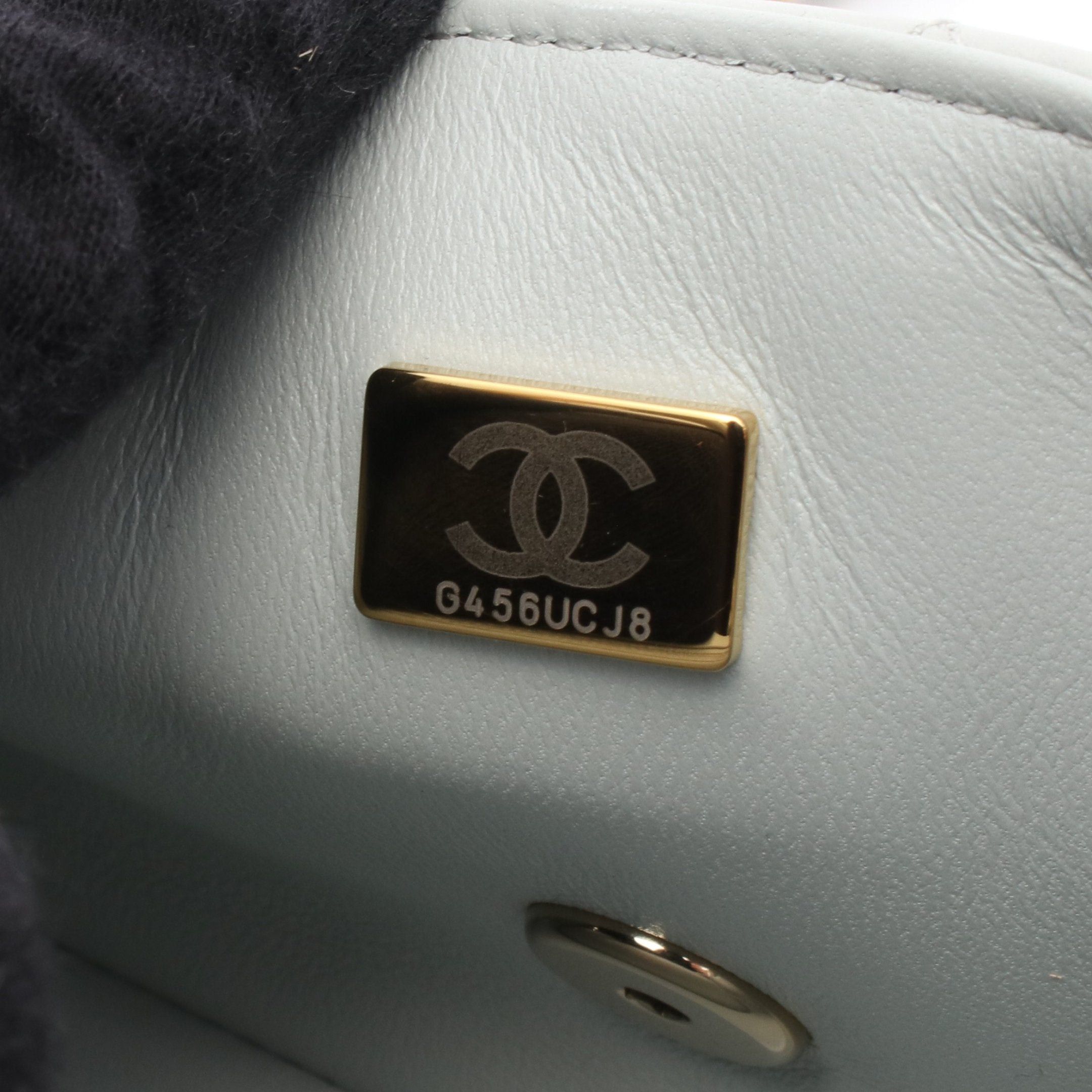 Chanel Chanel Mini Matelasse 20 Chain Shoulder Bag Leather Light Blue Gold Hardware Size ONE SIZE - 5 Thumbnail