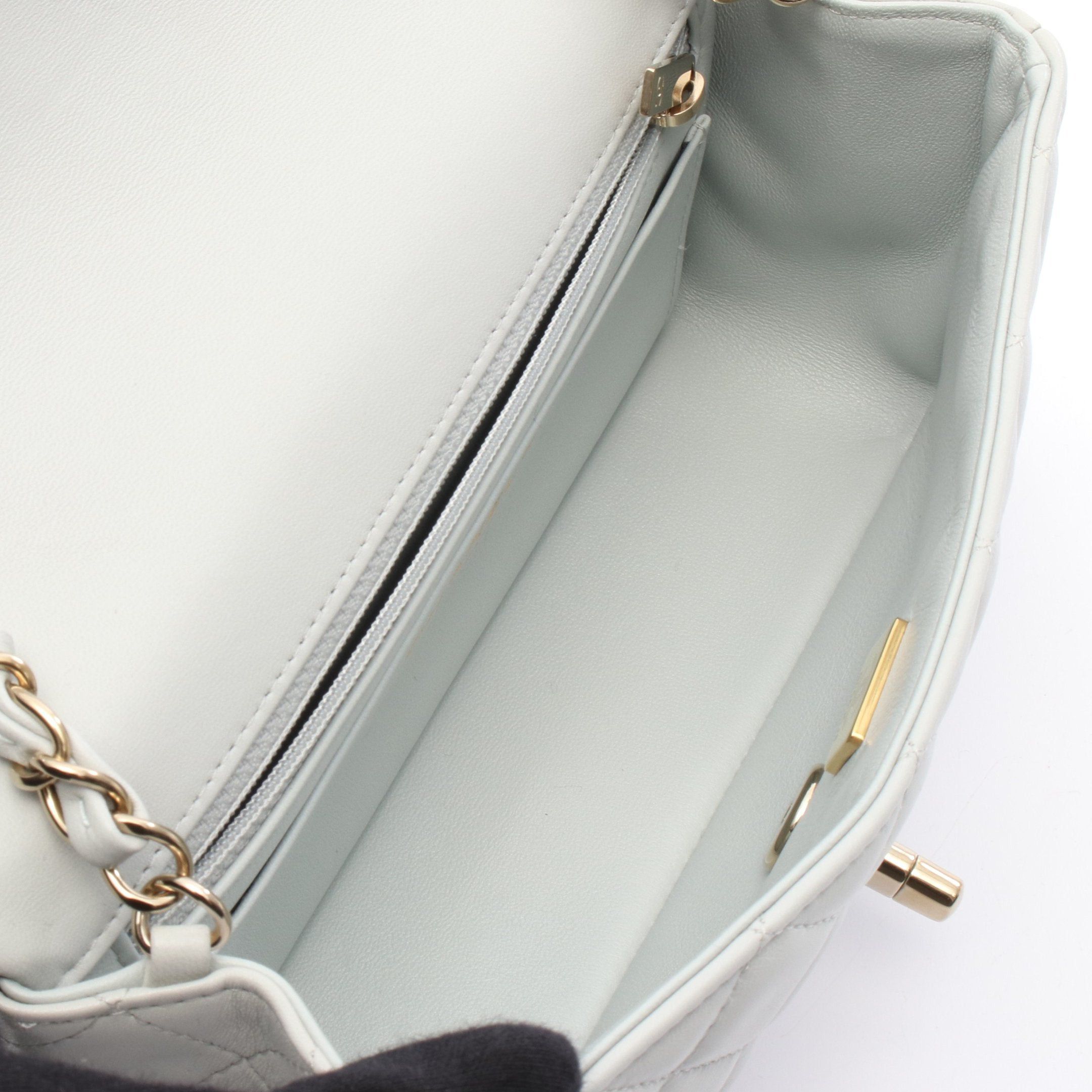 Chanel Chanel Mini Matelasse 20 Chain Shoulder Bag Leather Light Blue Gold Hardware Size ONE SIZE - 3 Thumbnail