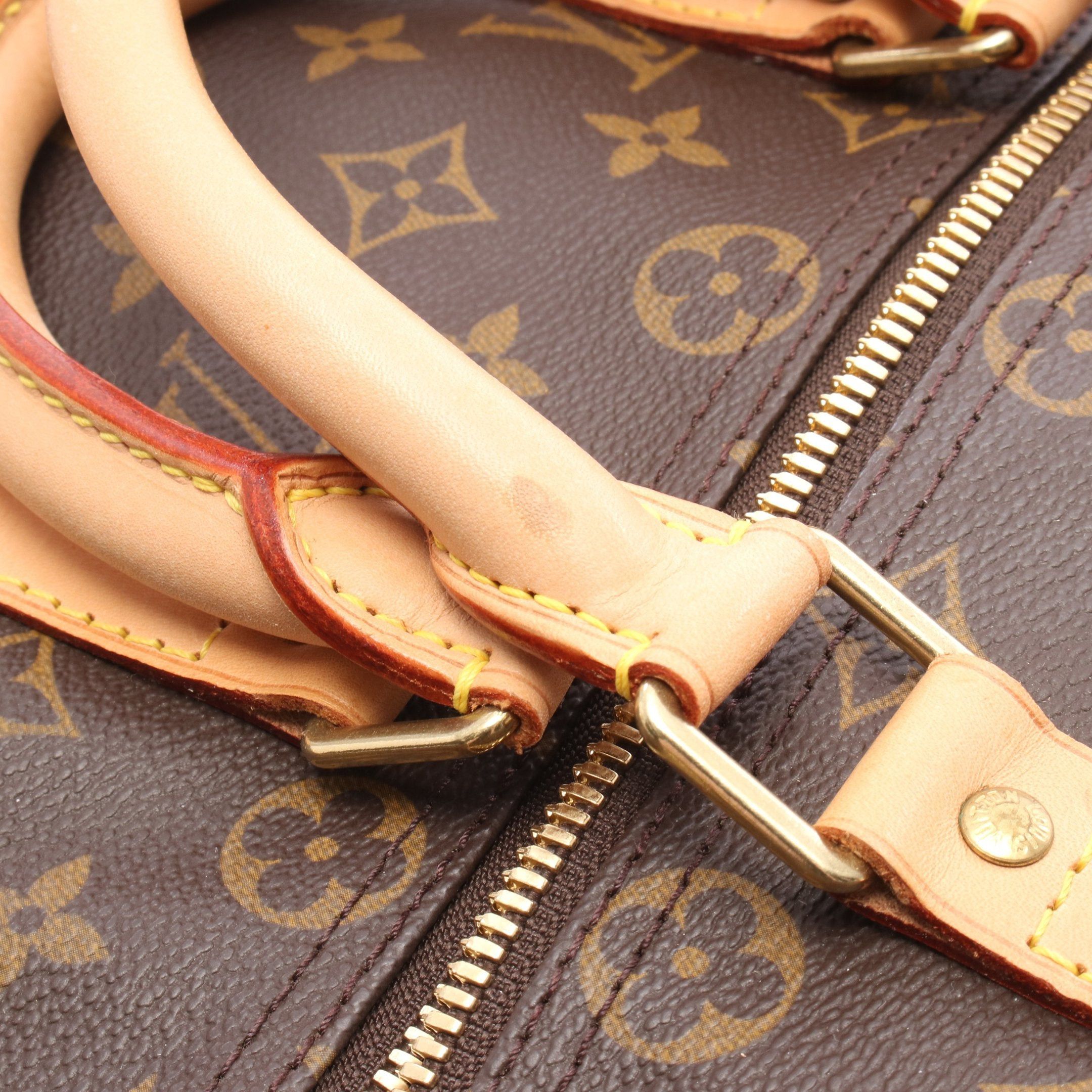 Louis Vuitton Louis Vuitton Keepall 45 Monogram Boston Bag Leather Brown Size ONE SIZE - 8 Thumbnail