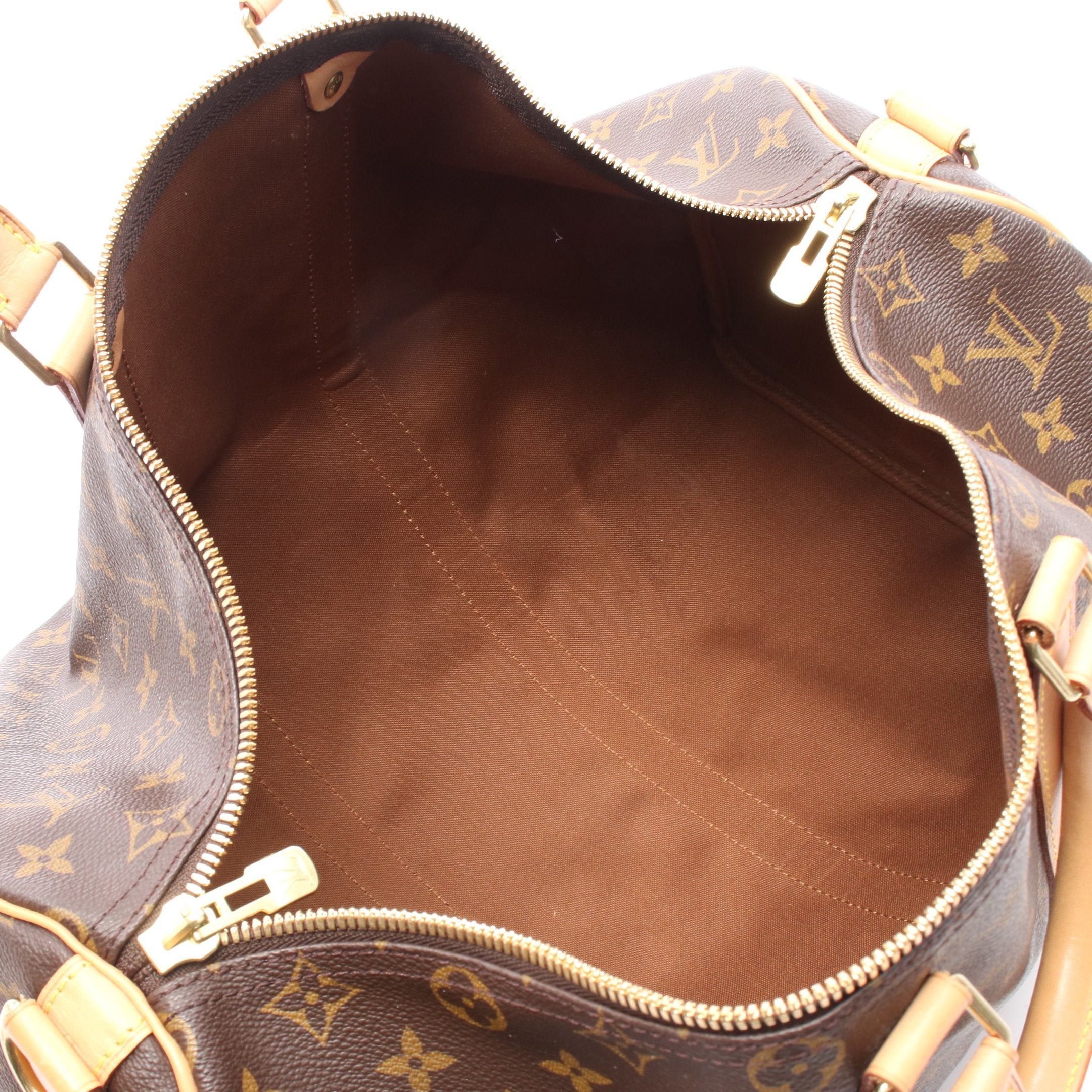 Louis Vuitton Louis Vuitton Keepall 45 Monogram Boston Bag Leather Brown Size ONE SIZE - 3 Thumbnail