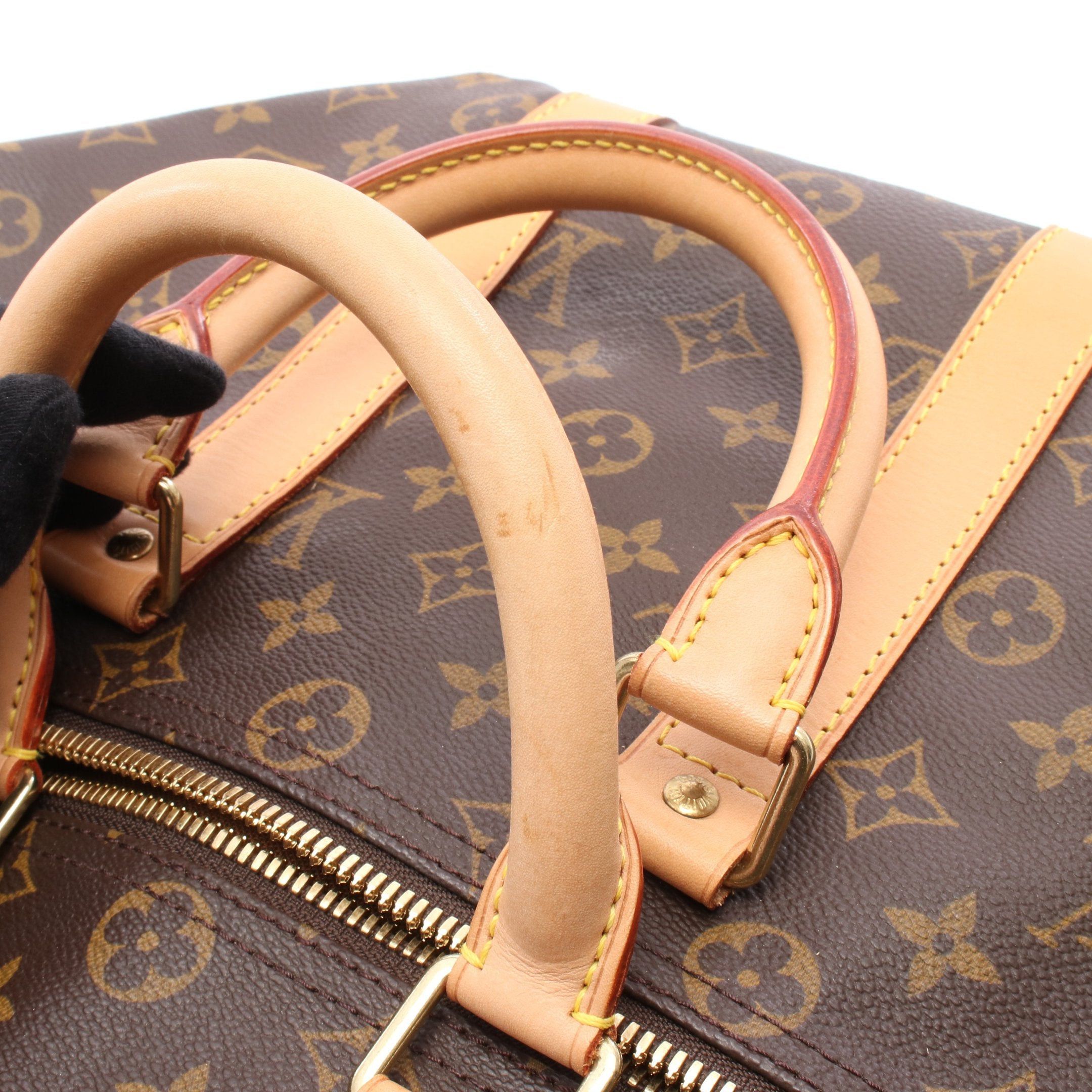 Louis Vuitton Louis Vuitton Keepall 45 Monogram Boston Bag Leather Brown Size ONE SIZE - 7 Thumbnail