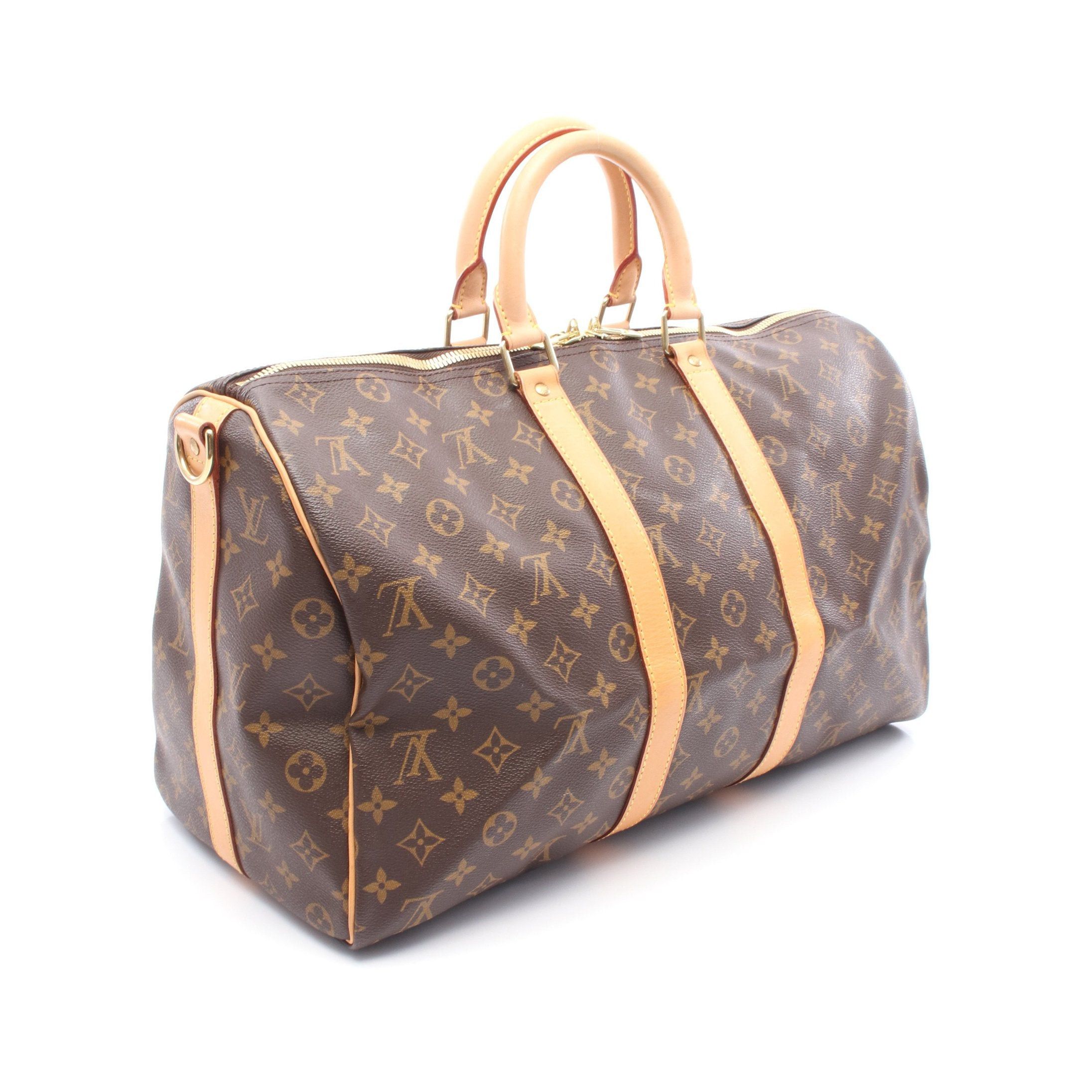 Louis Vuitton Louis Vuitton Keepall 45 Monogram Boston Bag Leather Brown Size ONE SIZE - 2 Thumbnail