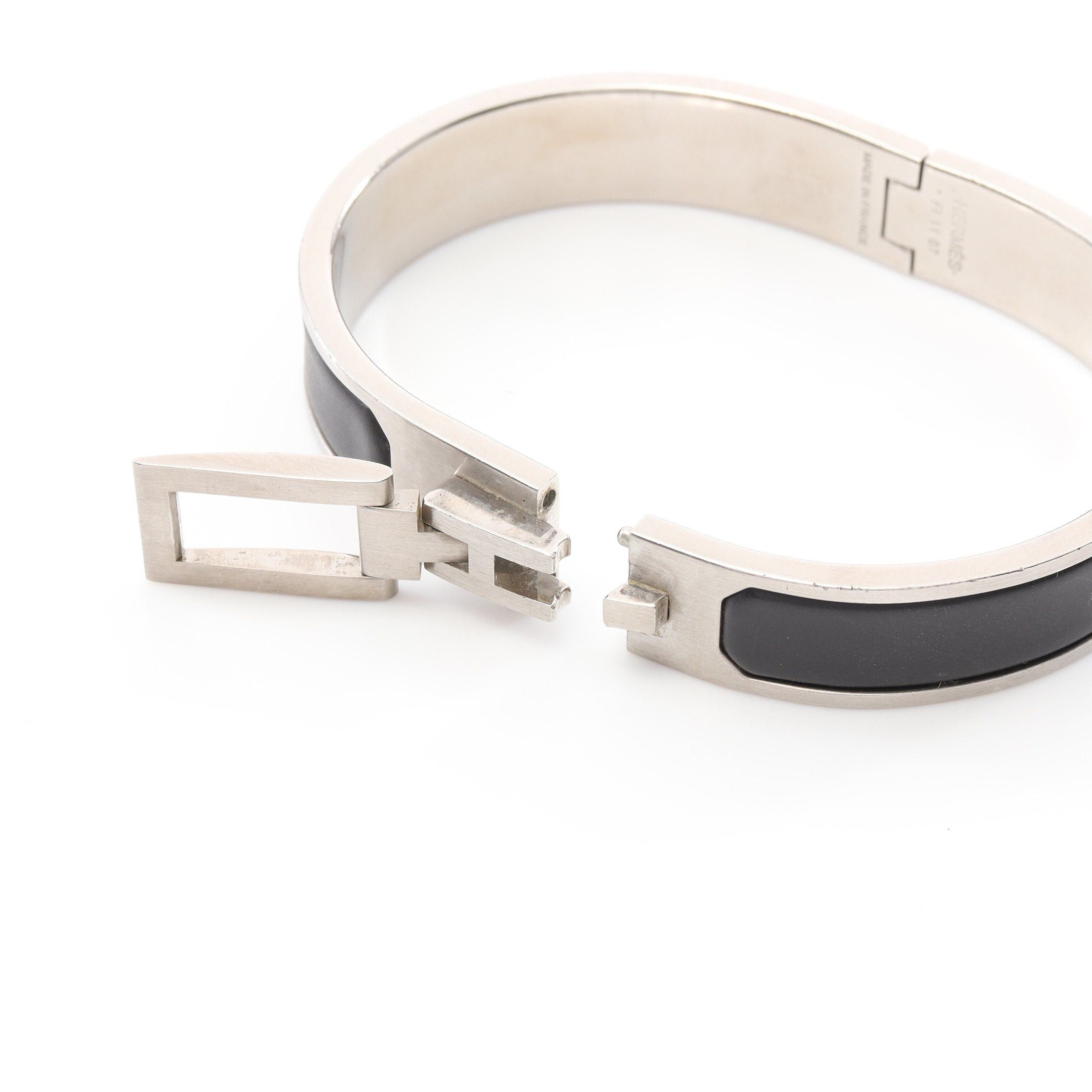 Hermes Hermes Jet Bracelet Bangle Silver Black Size ONE SIZE - 3 Thumbnail