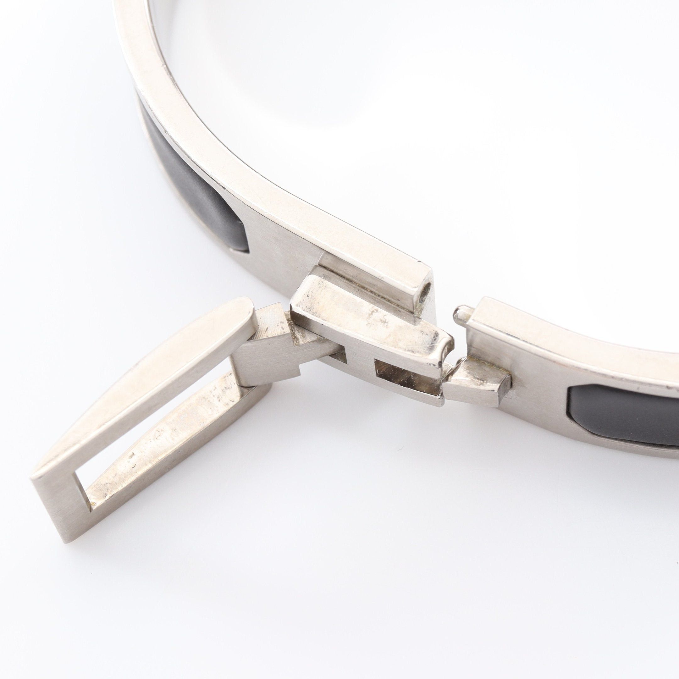Hermes Hermes Jet Bracelet Bangle Silver Black Size ONE SIZE - 6 Thumbnail