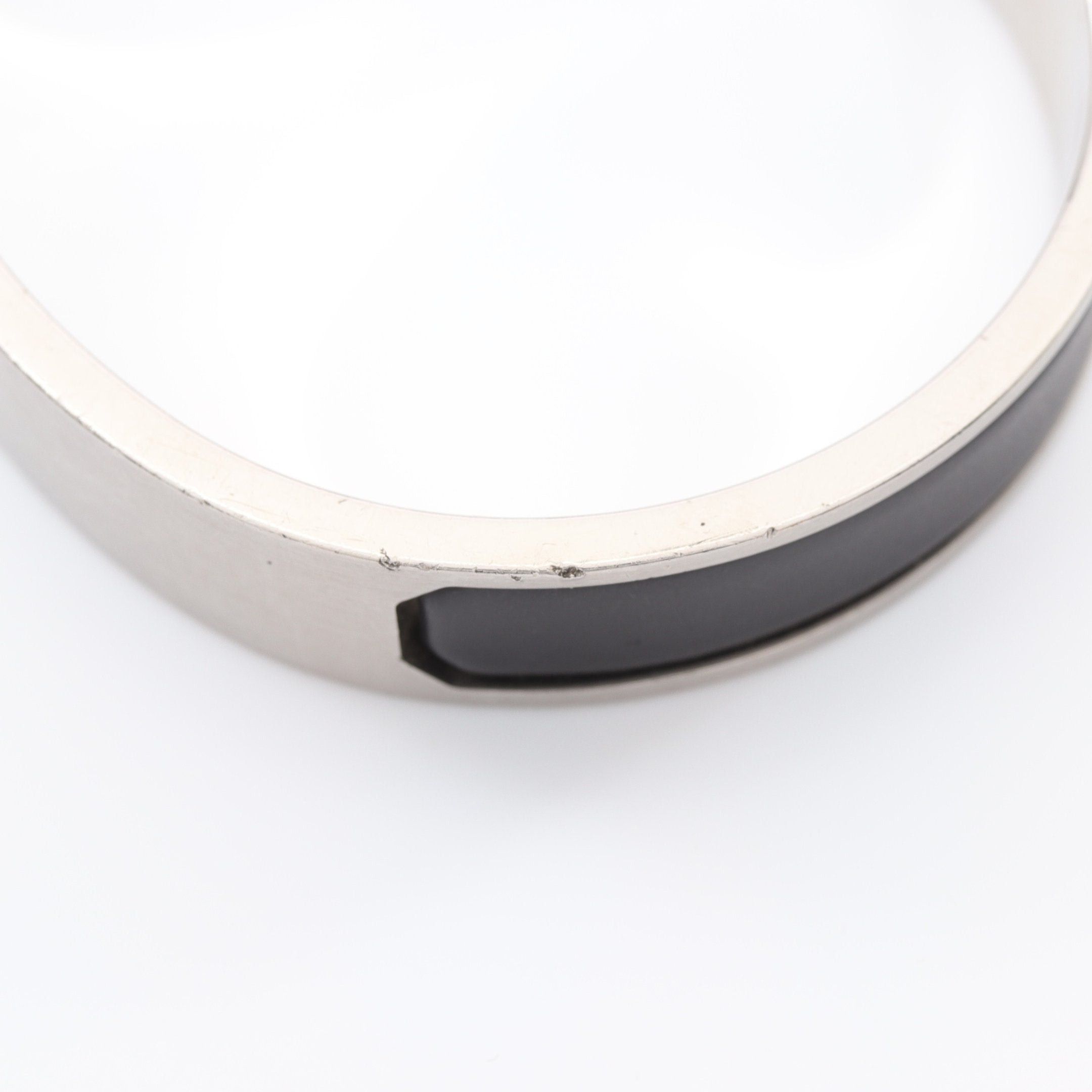 Hermes Hermes Jet Bracelet Bangle Silver Black Size ONE SIZE - 9 Thumbnail